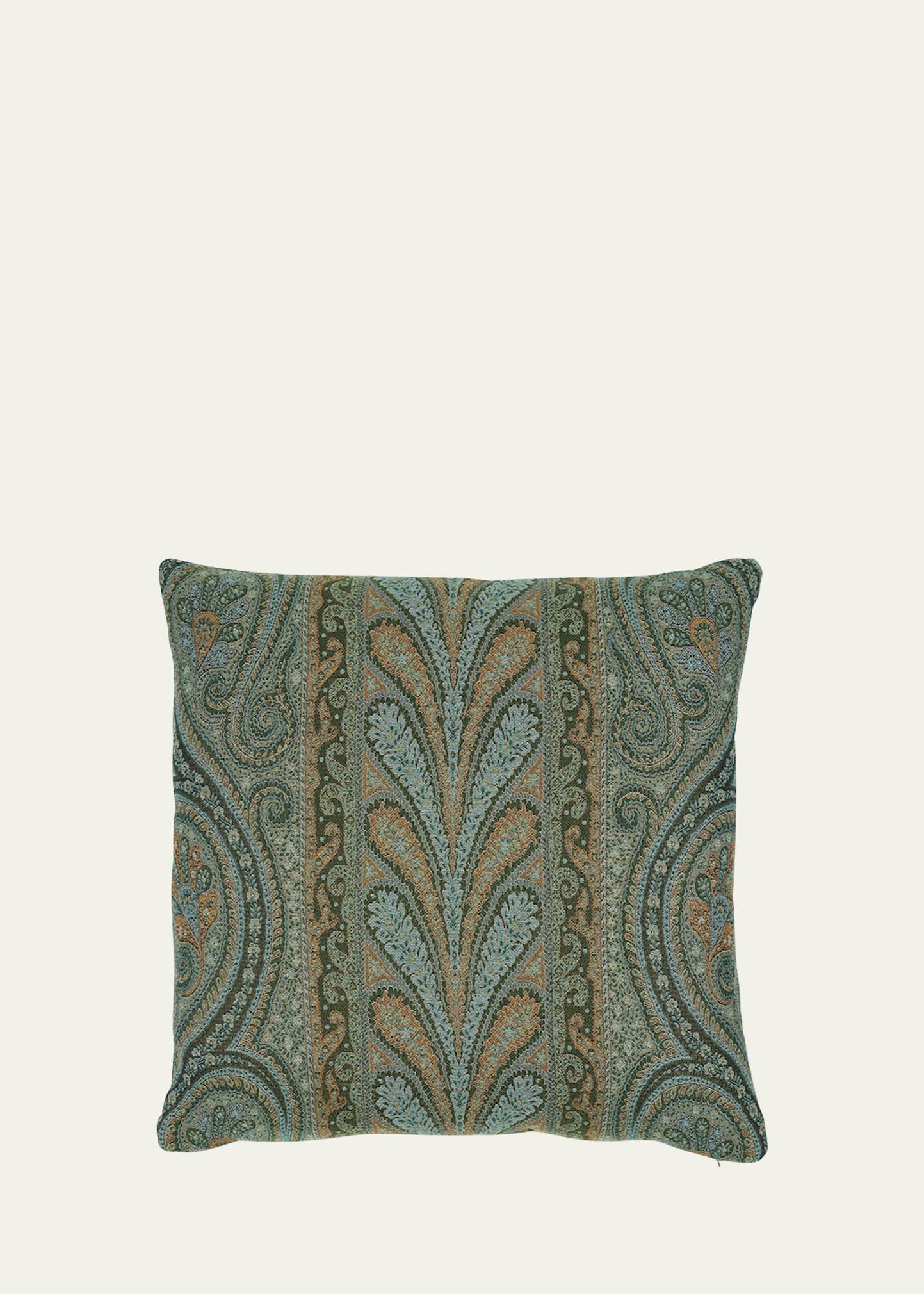Schumacher Chatelaine Paisley 22" Pillow In Green