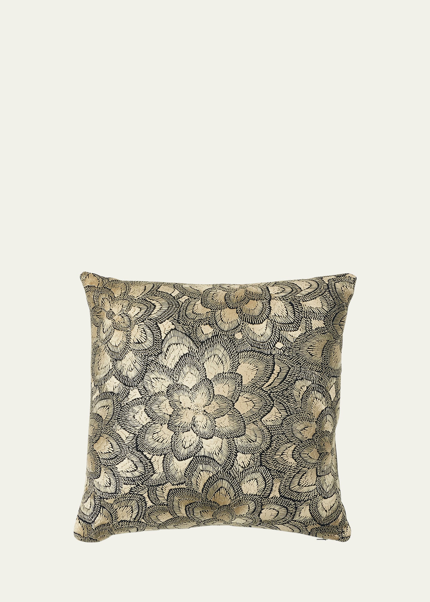 Shop Schumacher Lotus Embroidery 18" Pillow In Gold