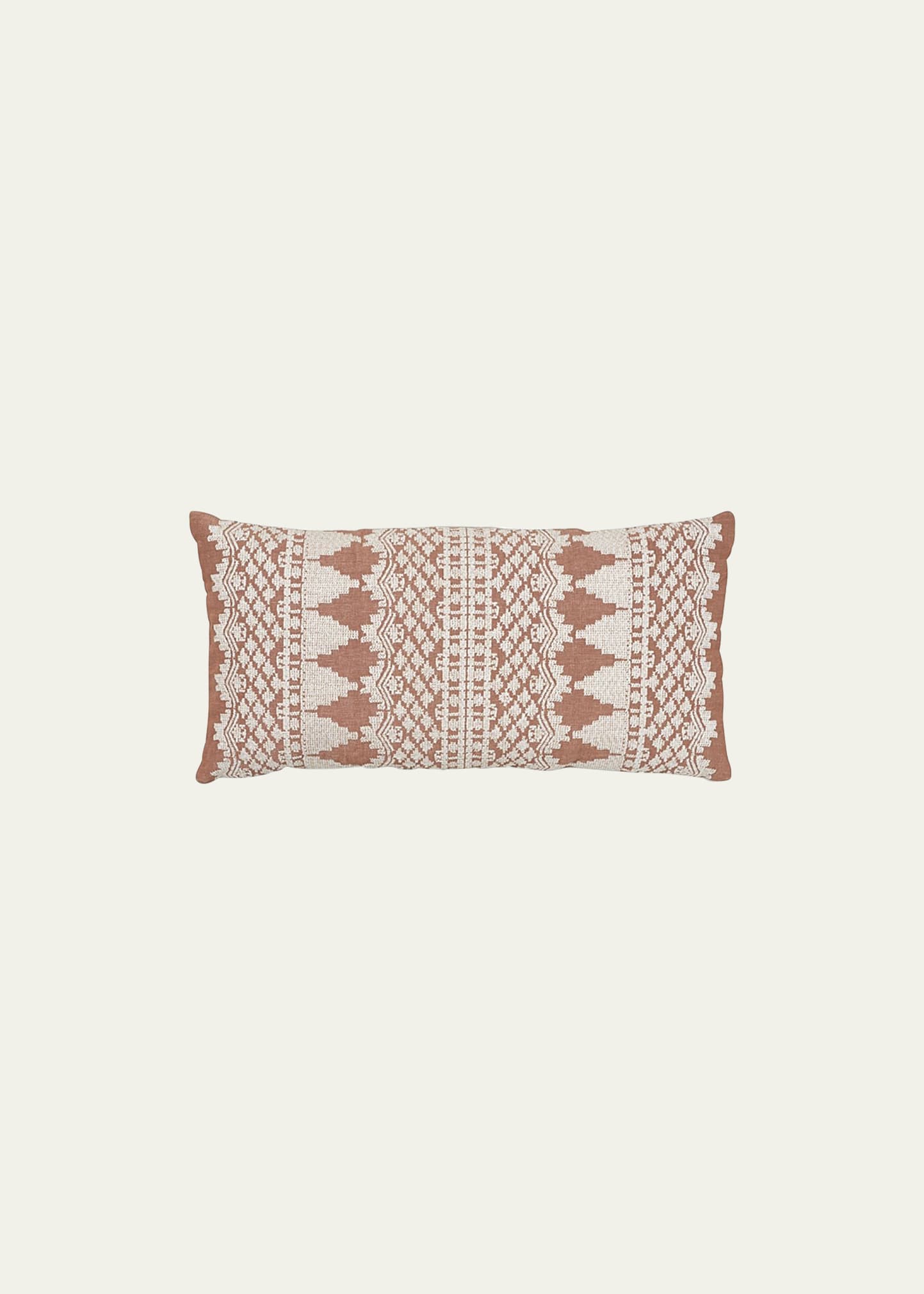 Schumacher Wentworth Embroidery Pillow In Rust