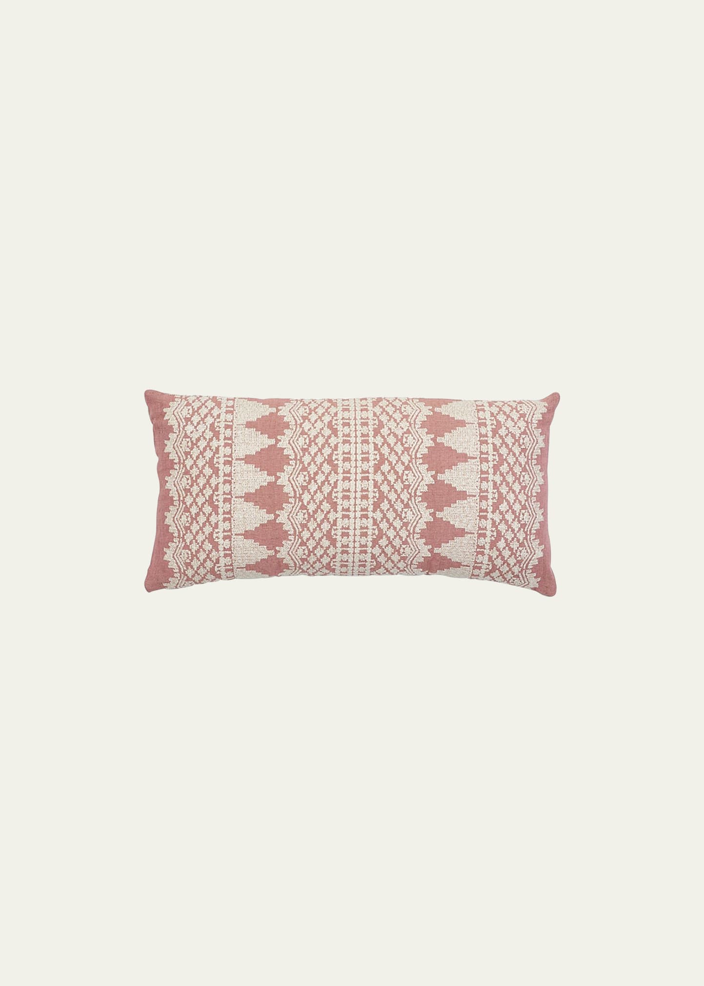 Schumacher Wentworth Embroidery Pillow In Pink