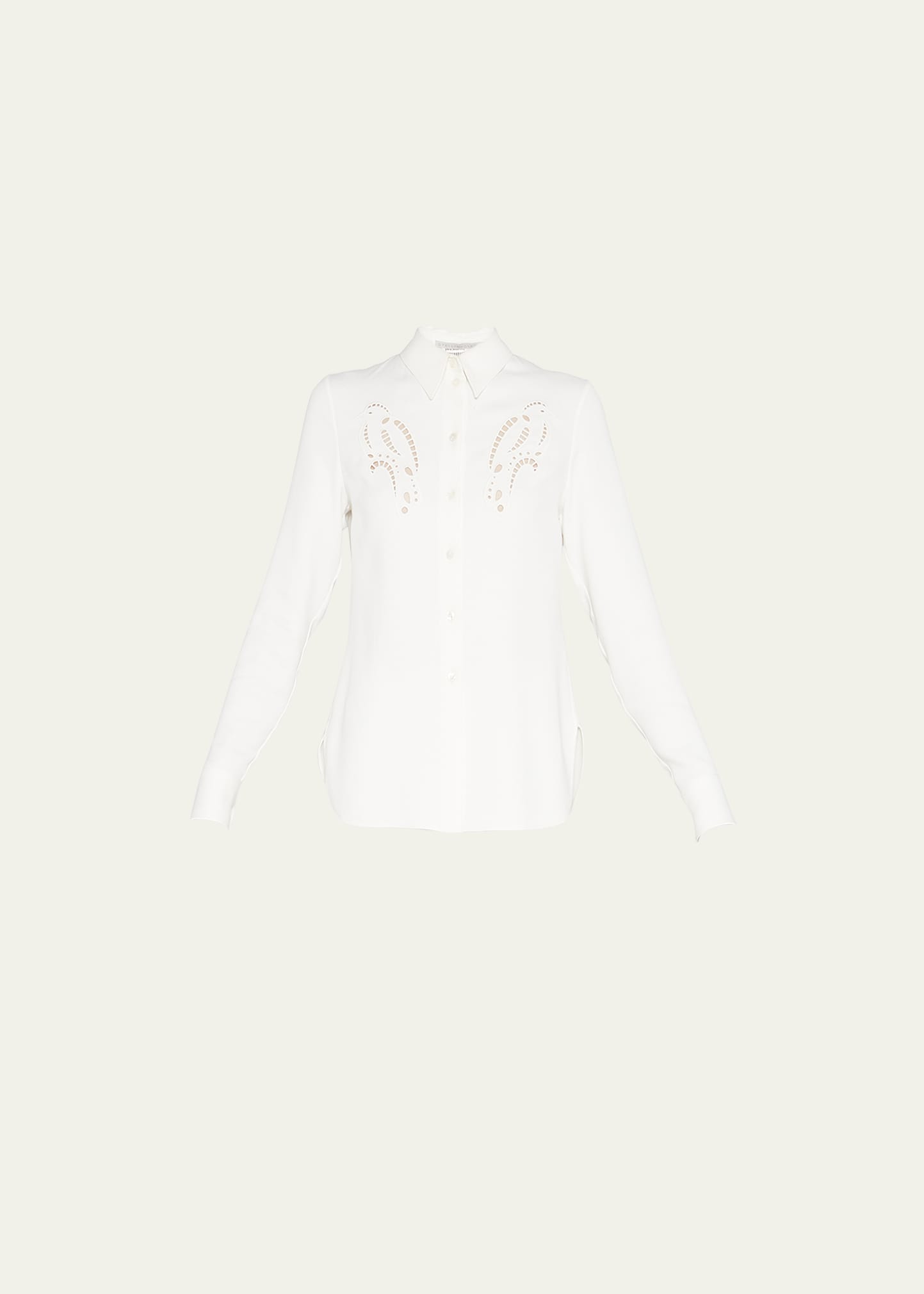 Embroidered Button-Front Shirt