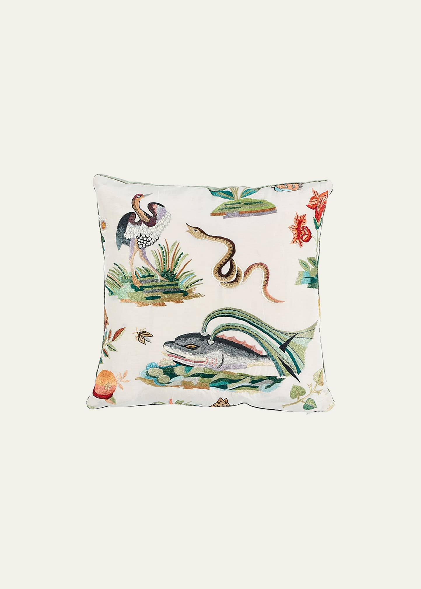 Shop Schumacher Royal Silk Embroidery 14" Pillow In Multi 2