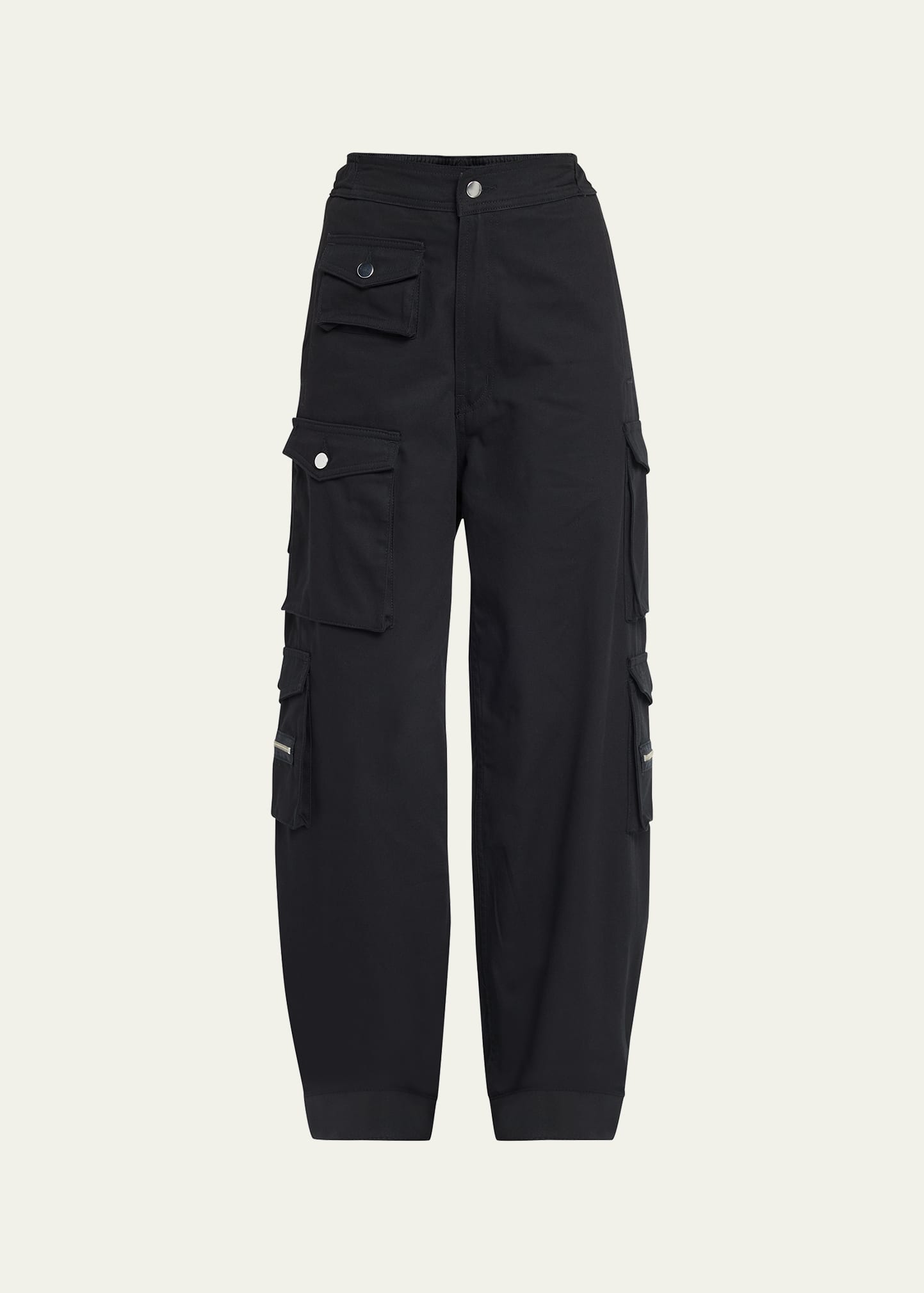 Shop Eb Denim Wide-leg Cargo Pants In Black