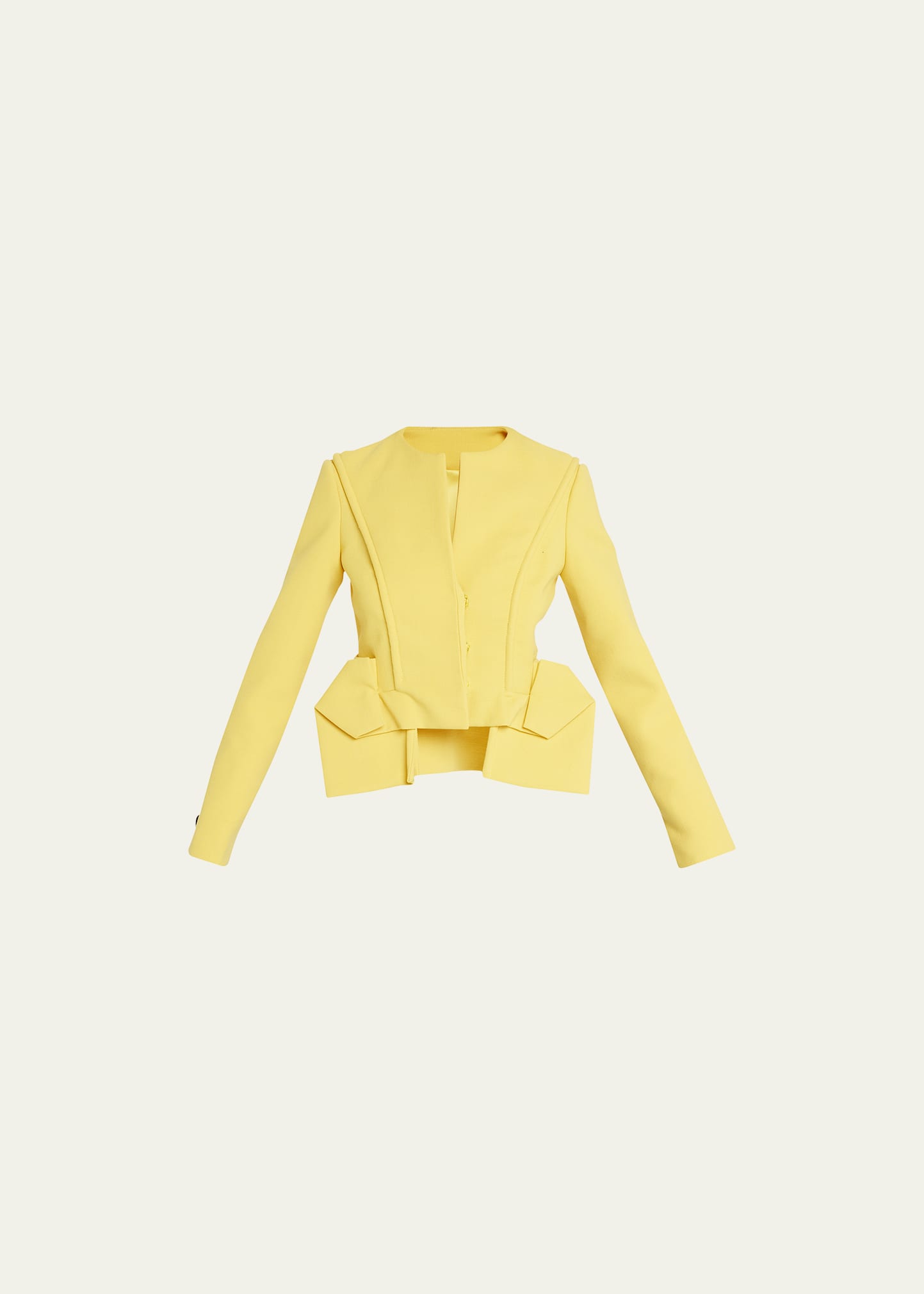 Peplum Cotton Jacket, Yellow