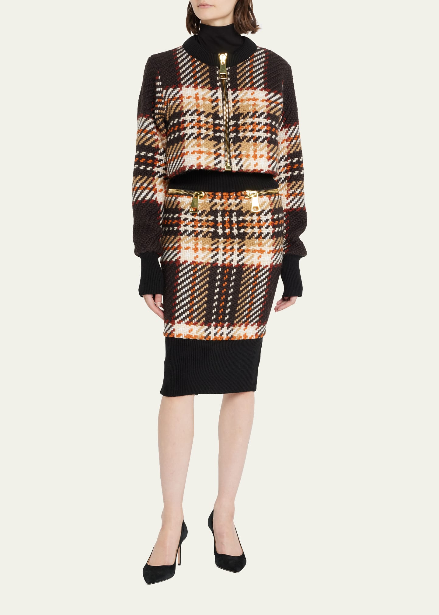 Pencil Midi Wool Skirt