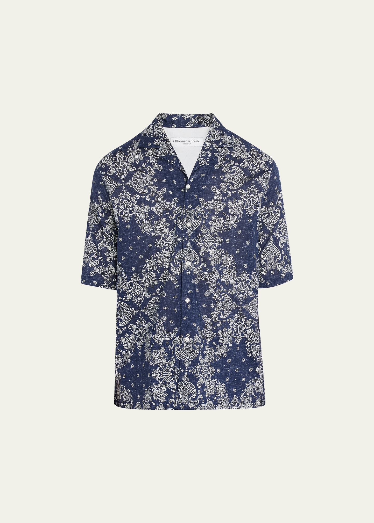 Men's Eren Bandana-Print Camp Shirt