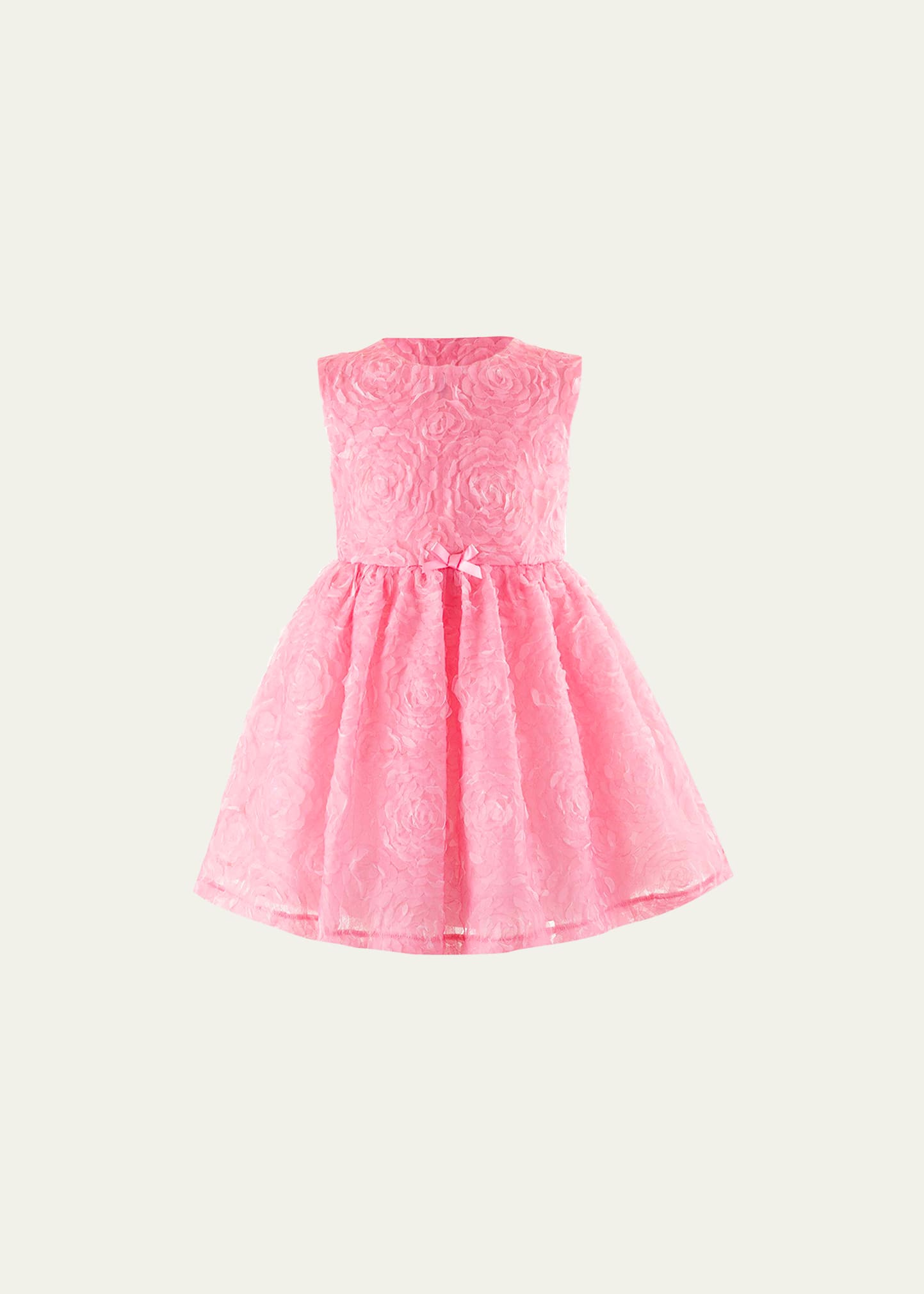 Girl's Rosette Applique Tulle Dress, Size 3T-10