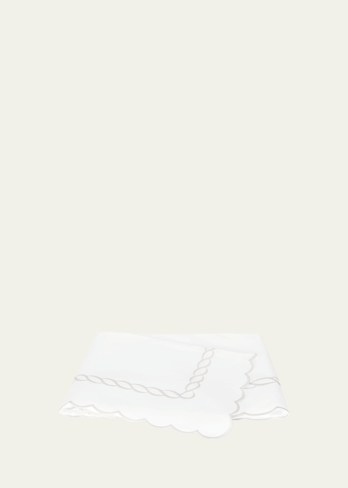 Matouk Classic Chain Scallop Flat Sheet Full/queen In White ModeSens