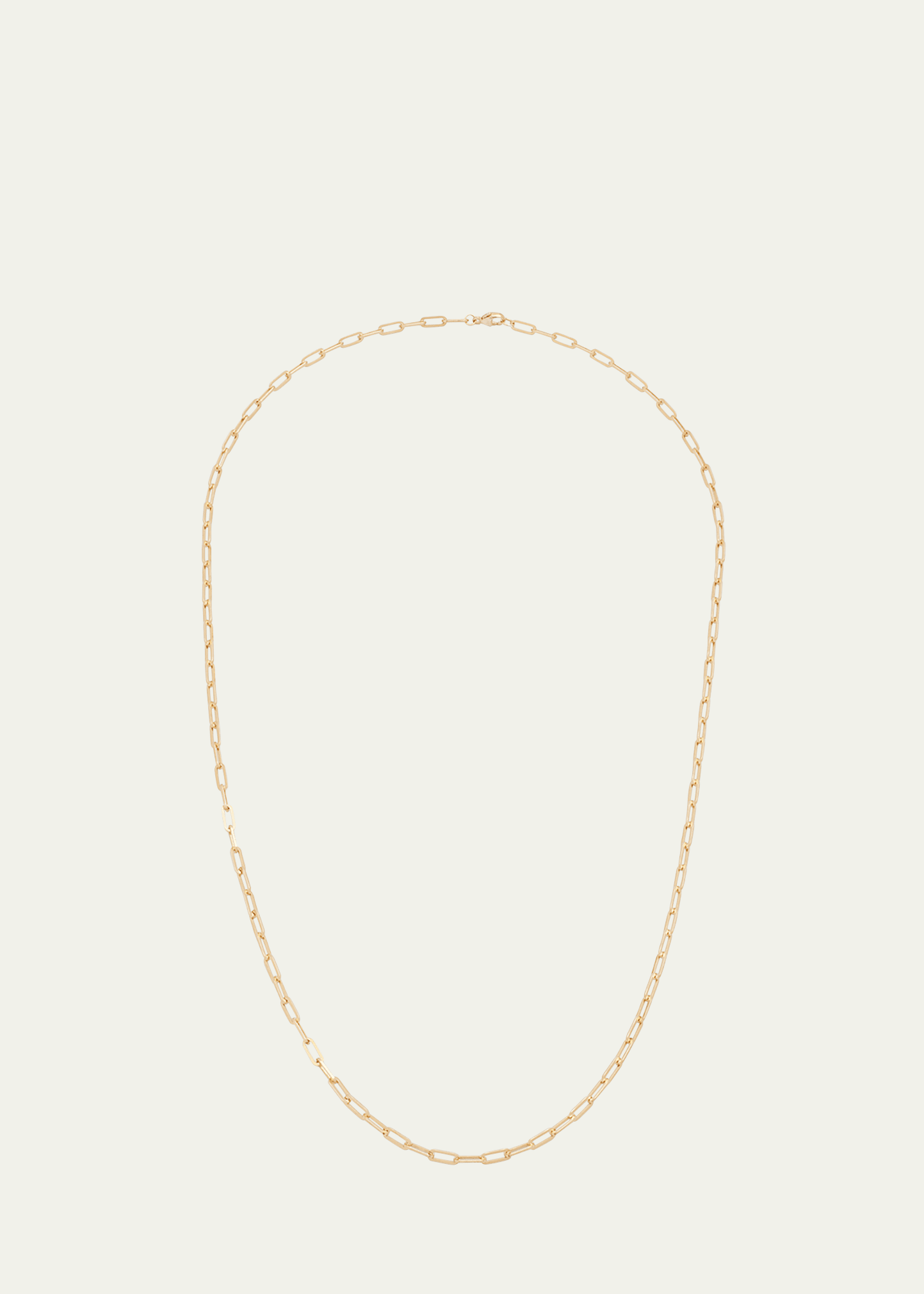 Men's 18K Yellow Gold Paperclip Chain Necklace, 22"L