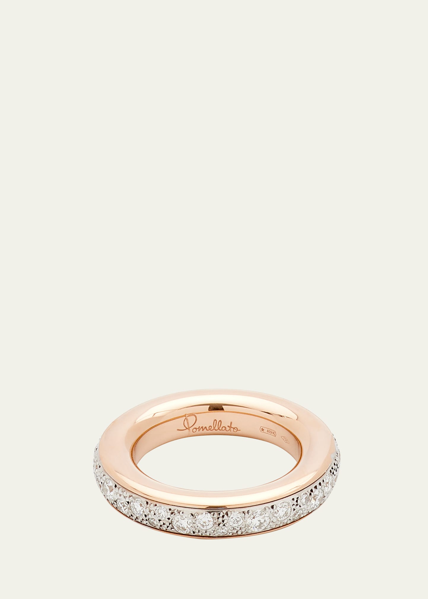 Shop Pomellato Iconica 18k Rose And White Gold Ring With Diamonds