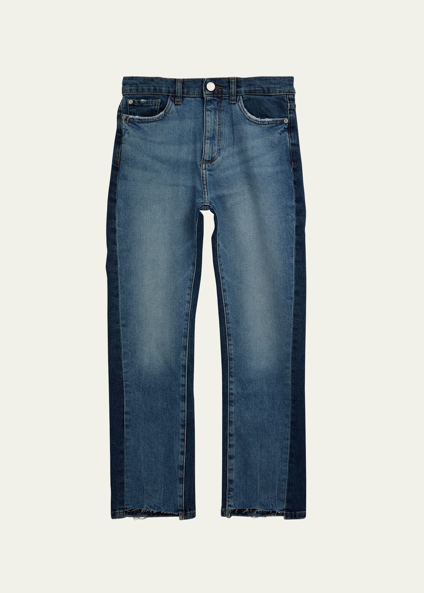 DL Premium Denim Girl's Emie Two-Toned Straight Jeans, Size 7-20