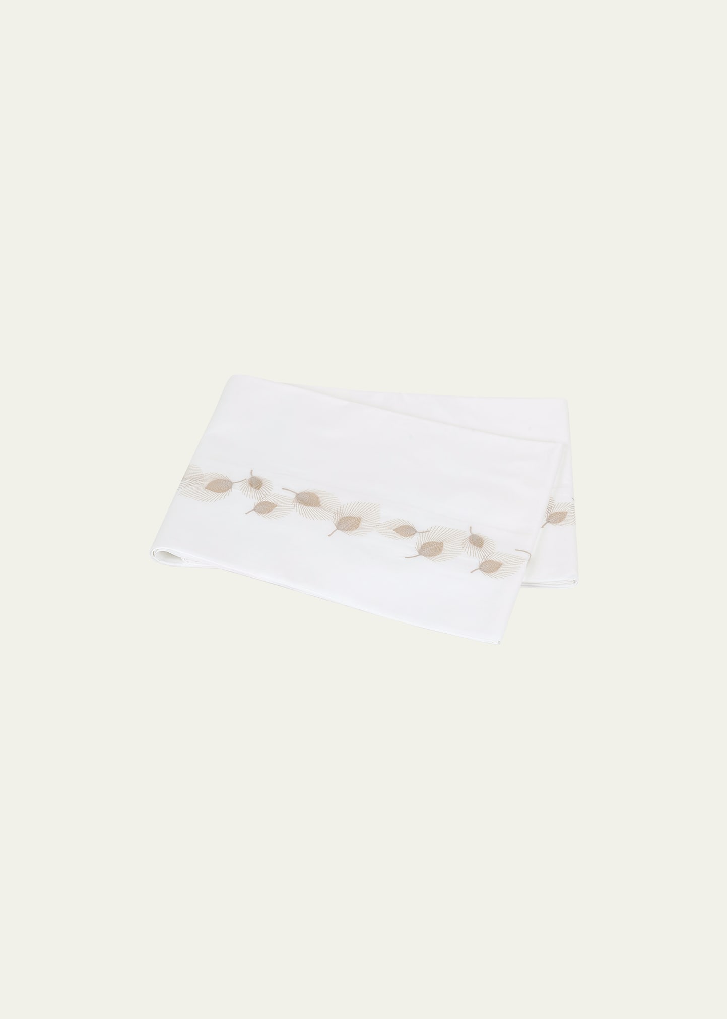 Matouk Feather 1000 Thread Count King Flat Sheet In Champagne