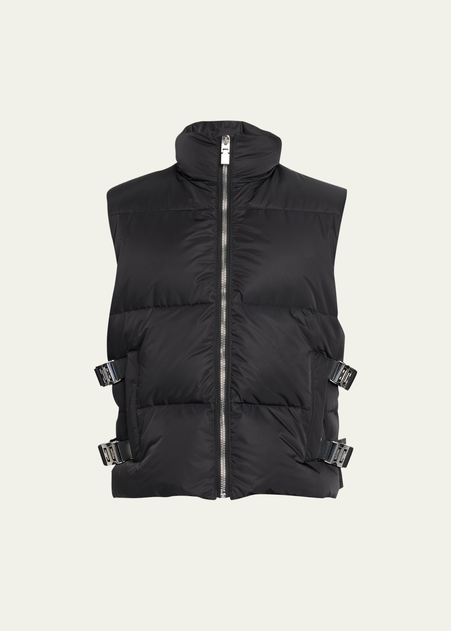 Shop Givenchy Men's 4g Buckle Puffer Vest In Black