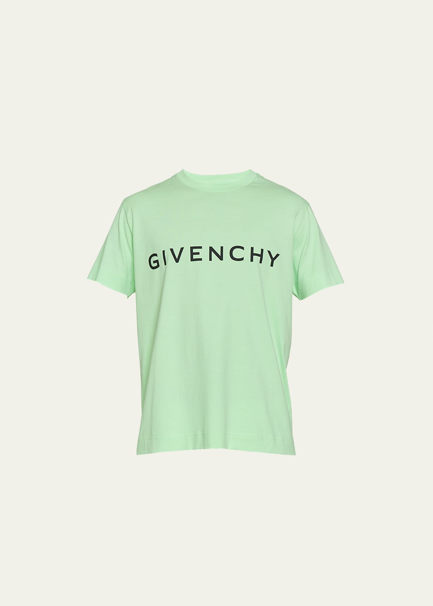 Shop Givenchy Men's Basic Logo Crew T-shirt In Mint Green