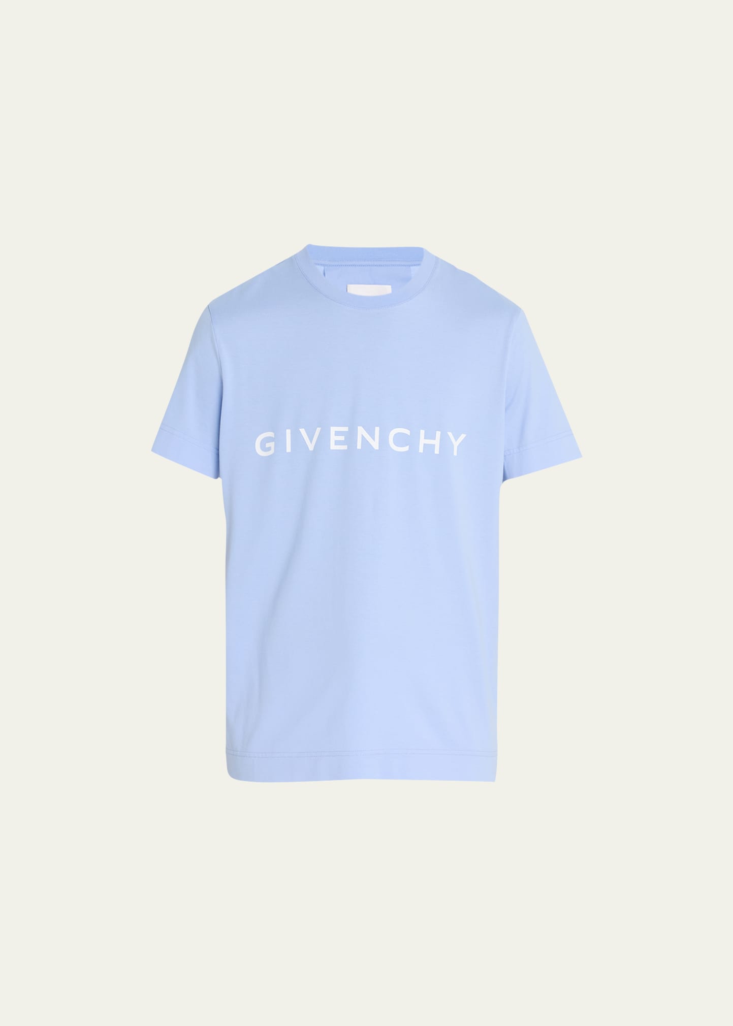 Shop Givenchy Men's Basic Logo Crew T-shirt In Light Blue