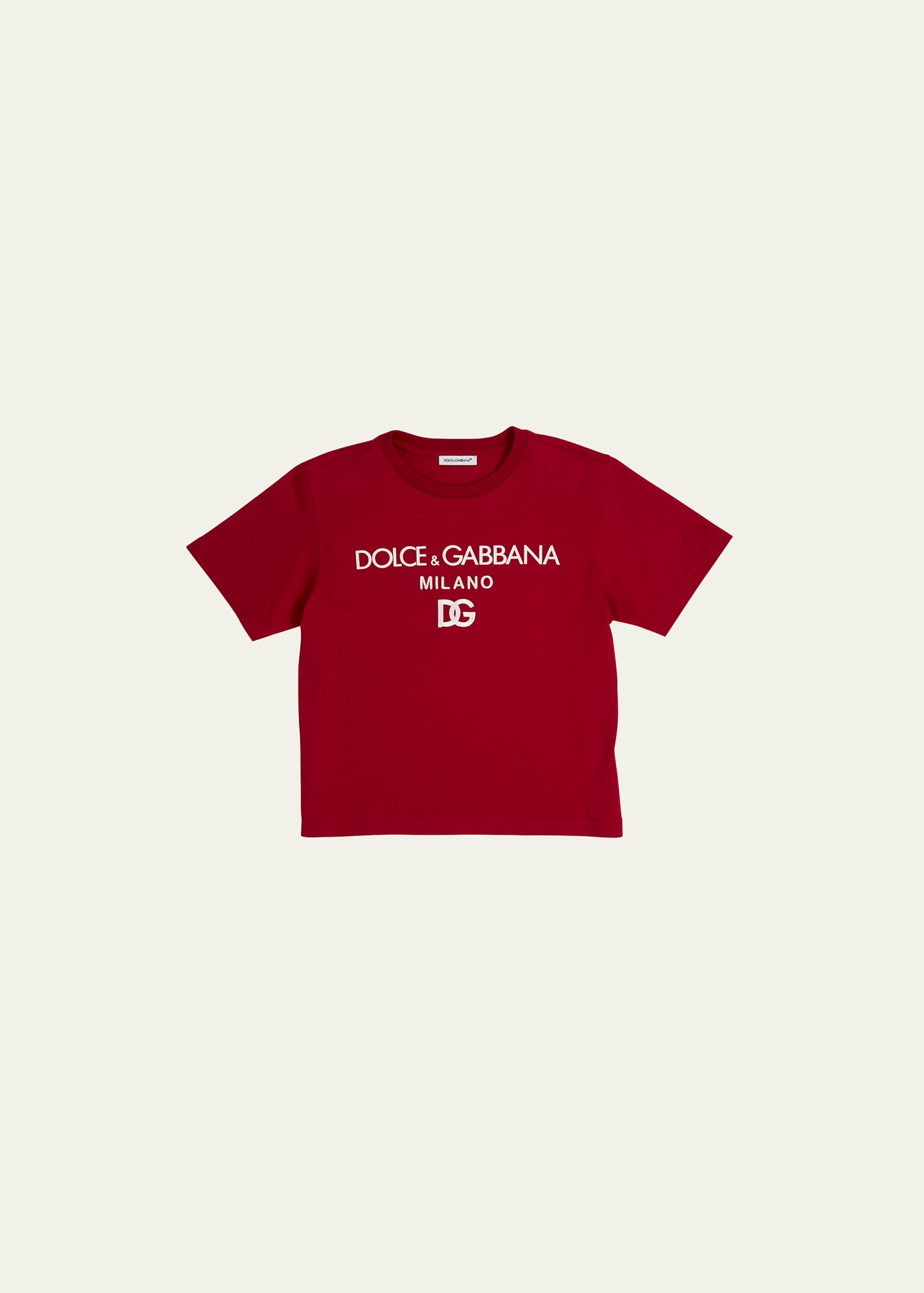 Dolce & Gabbana Kids' Boy's Logo-print T-shirt In Bright Red