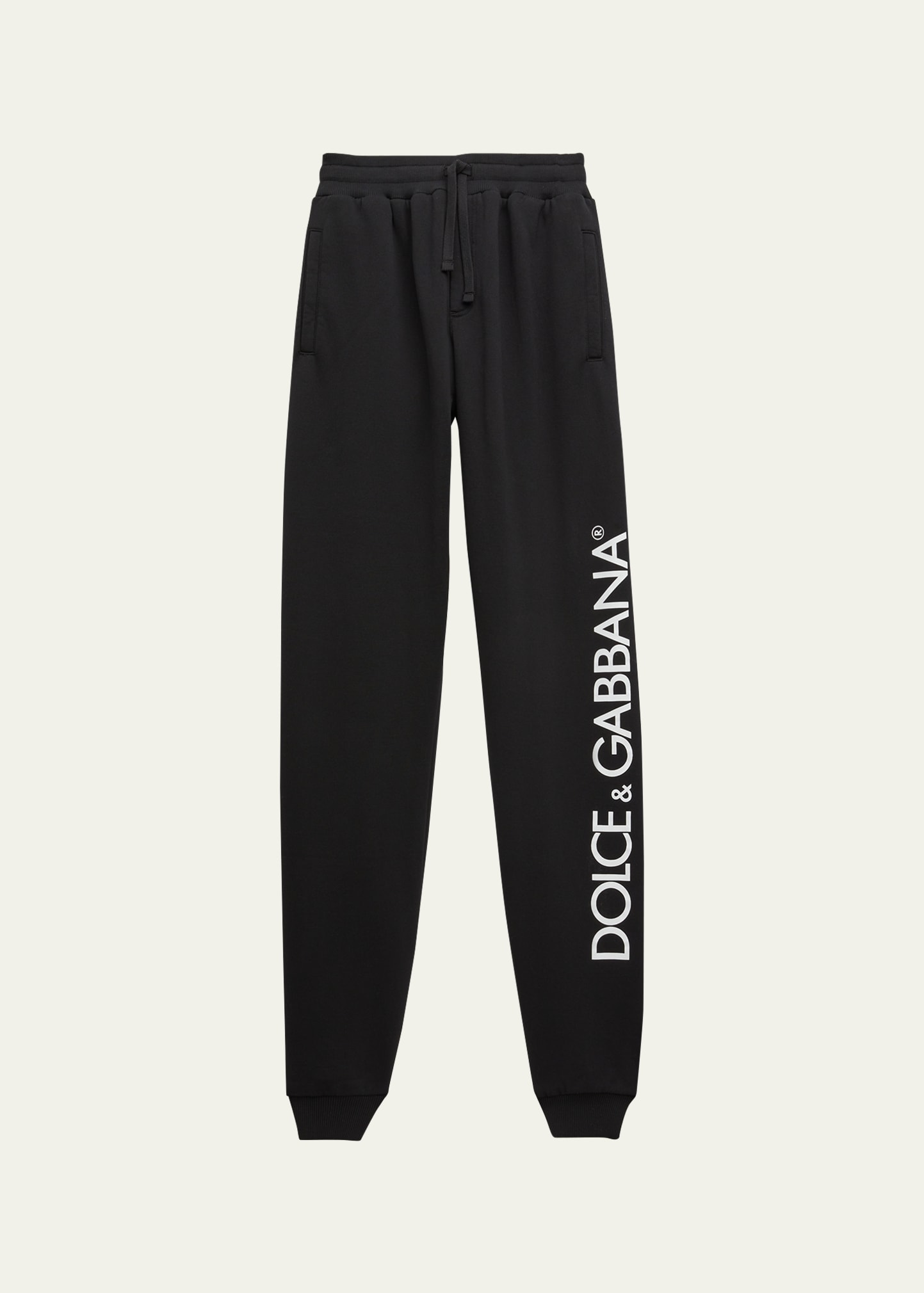 Shop Dolce & Gabbana Boy's Logo-print Joggers In Black