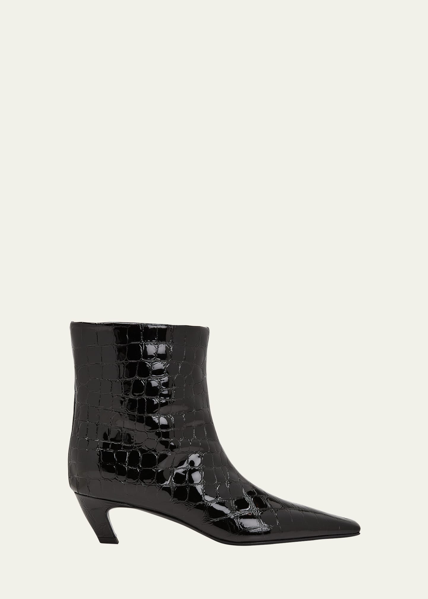Khaite Ona 55 Leather Ankle Boots In Black