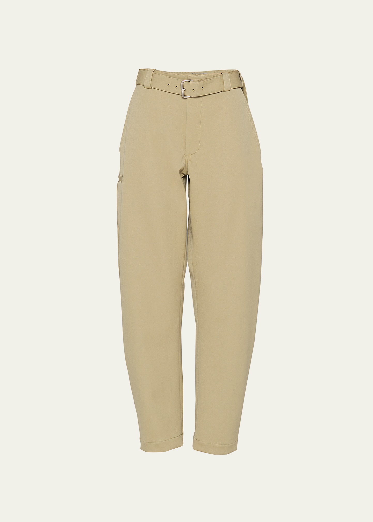 Grain de Poudre Stretch Belted Trousers