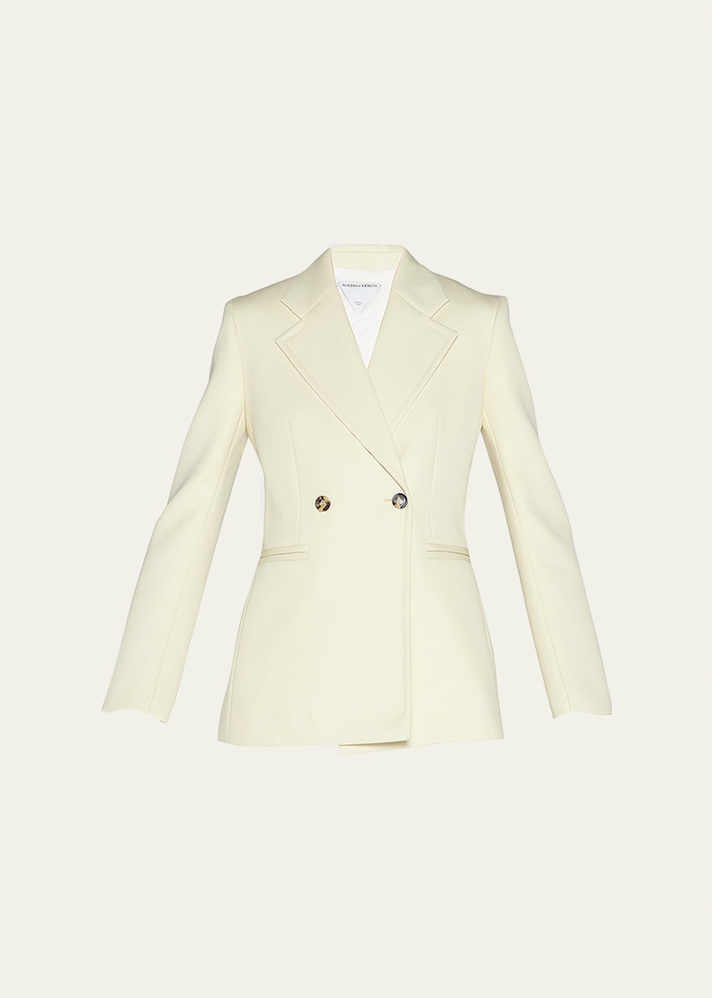 Wool Compact Suit Jacket w/ Curved Sleeves