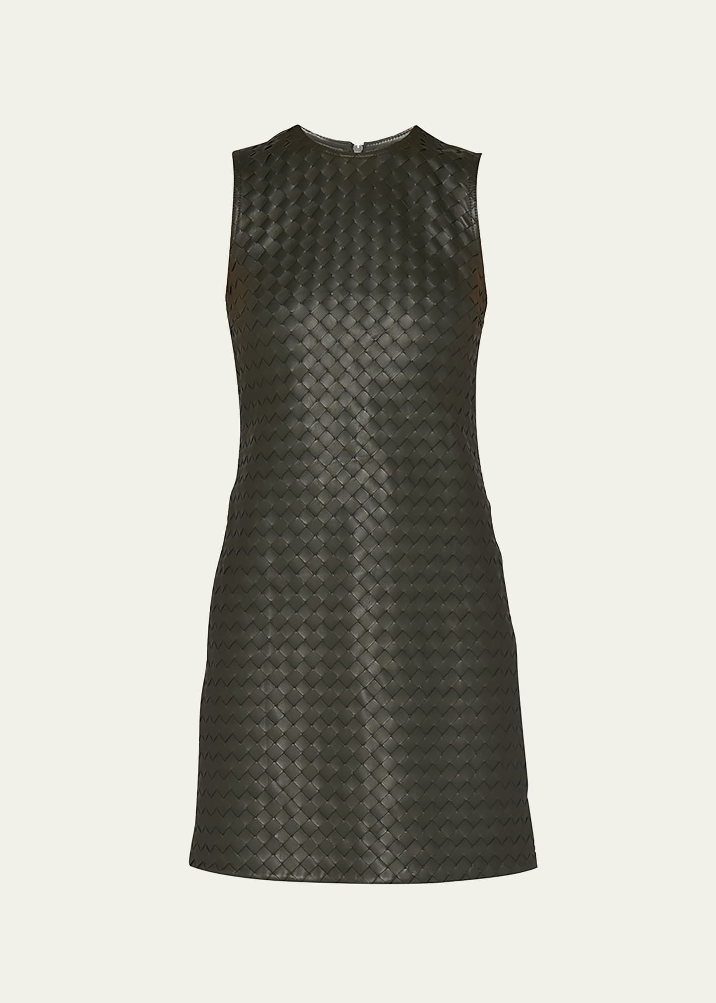 Leather Intrecciato Weave Mini Dress