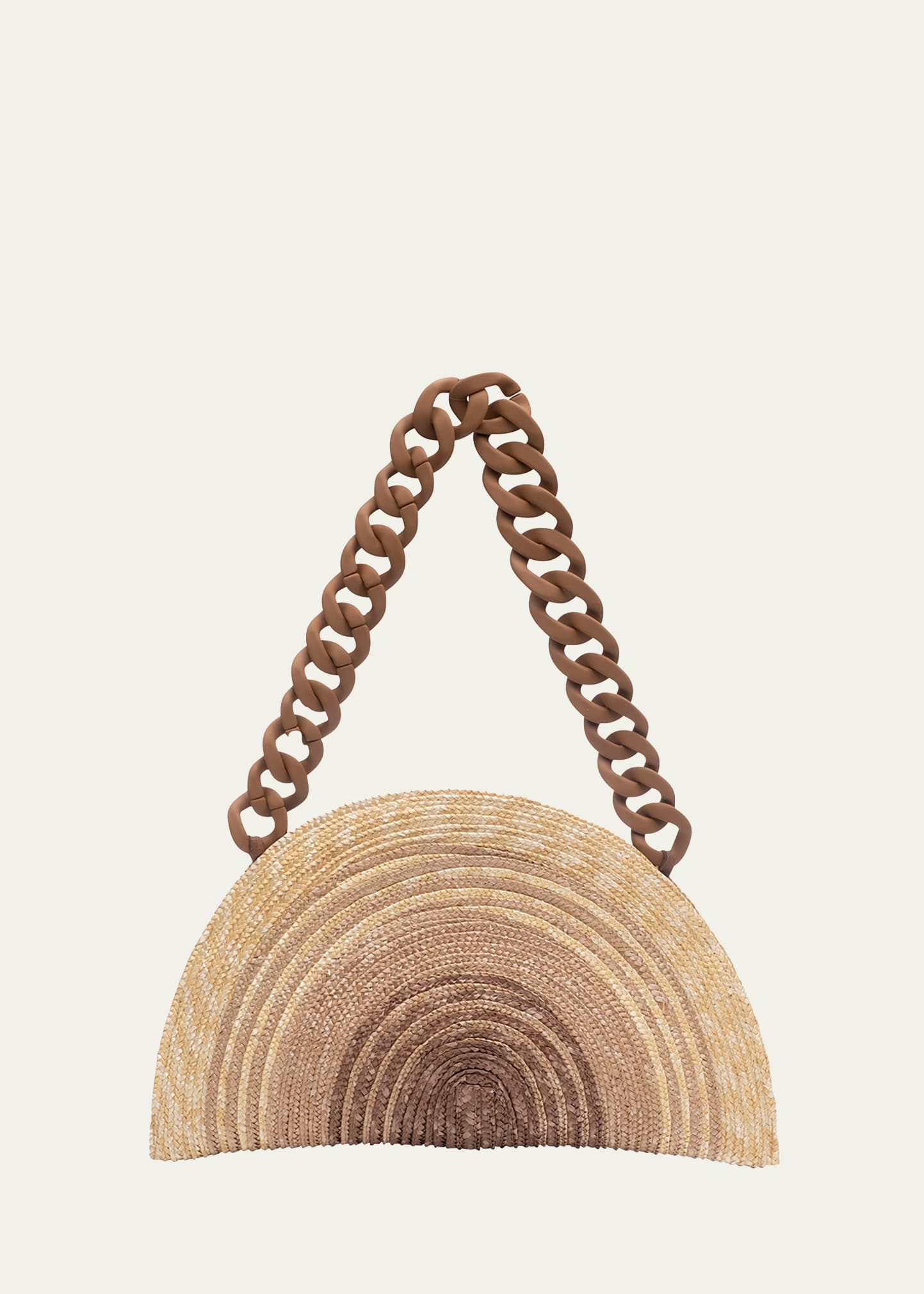 Eugenia Kim Luna Ombre Straw Chain Clutch Bag In Natural/caramel/f