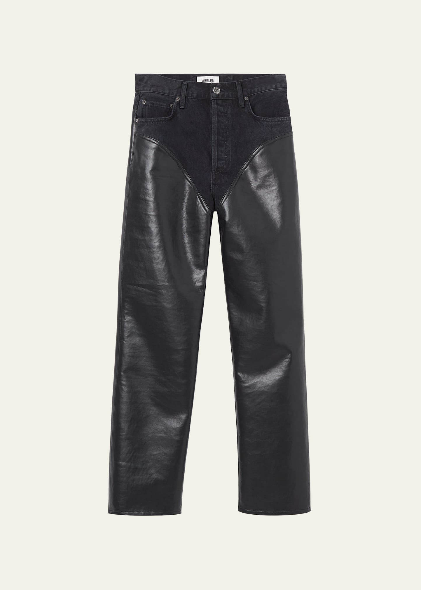 Harley Straight Combo Leather Jeans