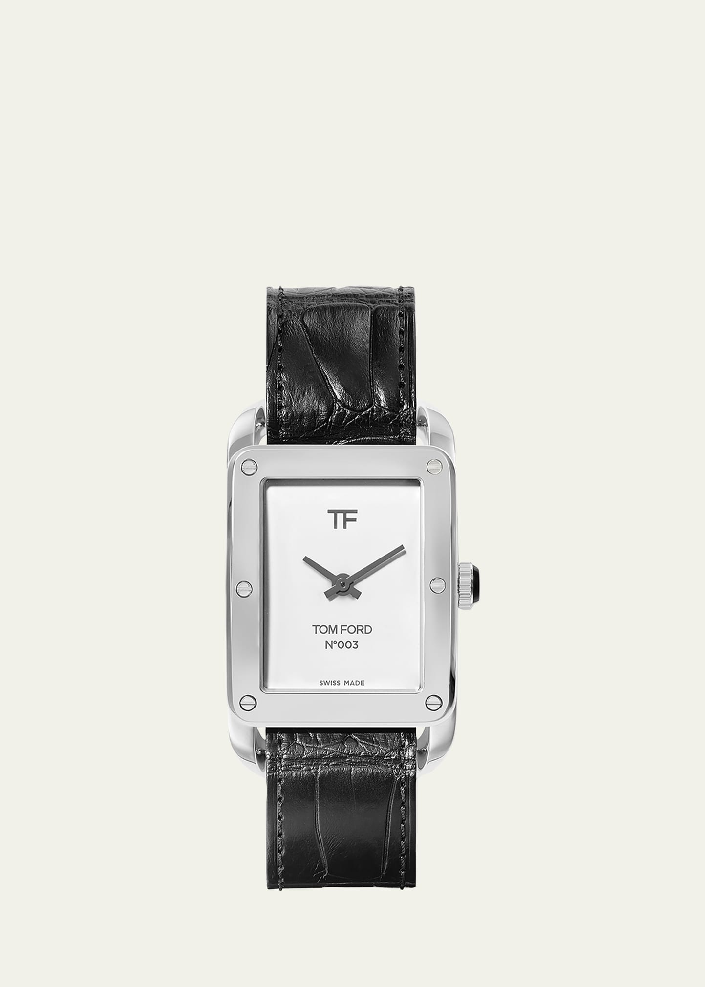 TOM FORD MEN'S TOM FORD N.003 WATCH, STAINLESS STEEL WITH ALLIGATOR STRAP