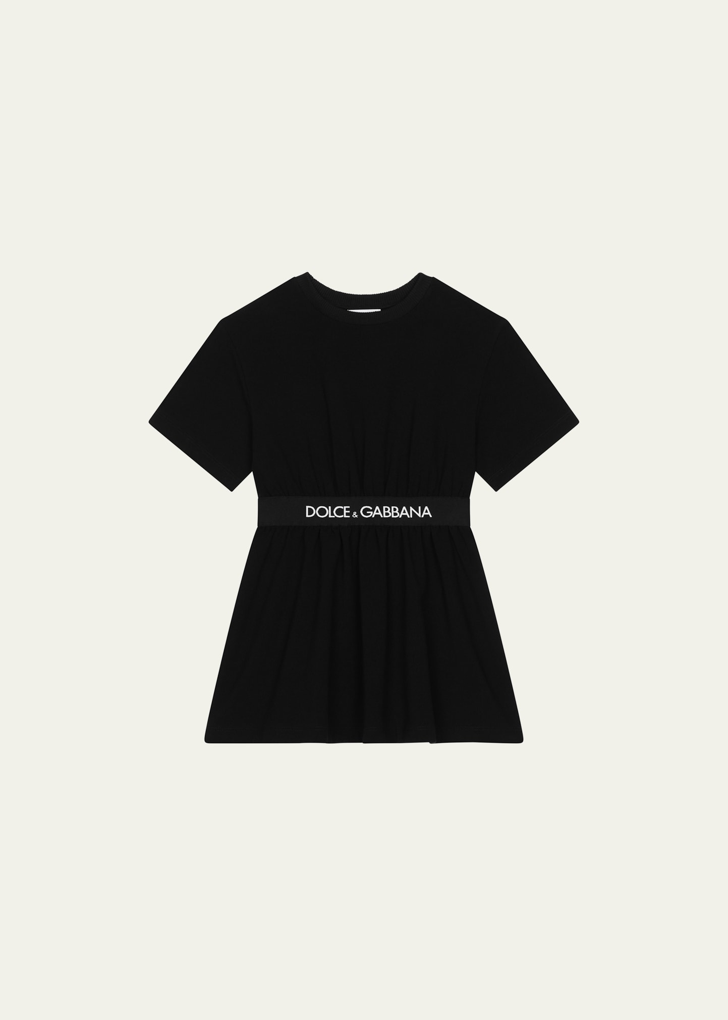 Dolce & Gabbana Girl's Logo Waist Dress W/ Bloomers In Black