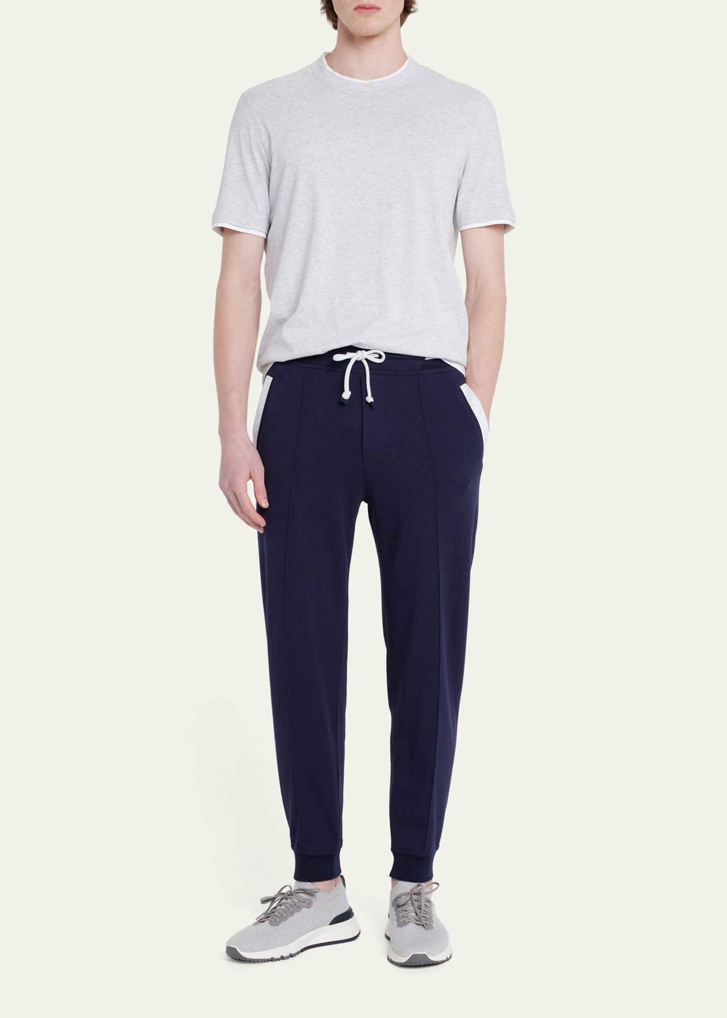 Brunello Cucinelli Drawstring Waist Track Pants In Cobalt Blue