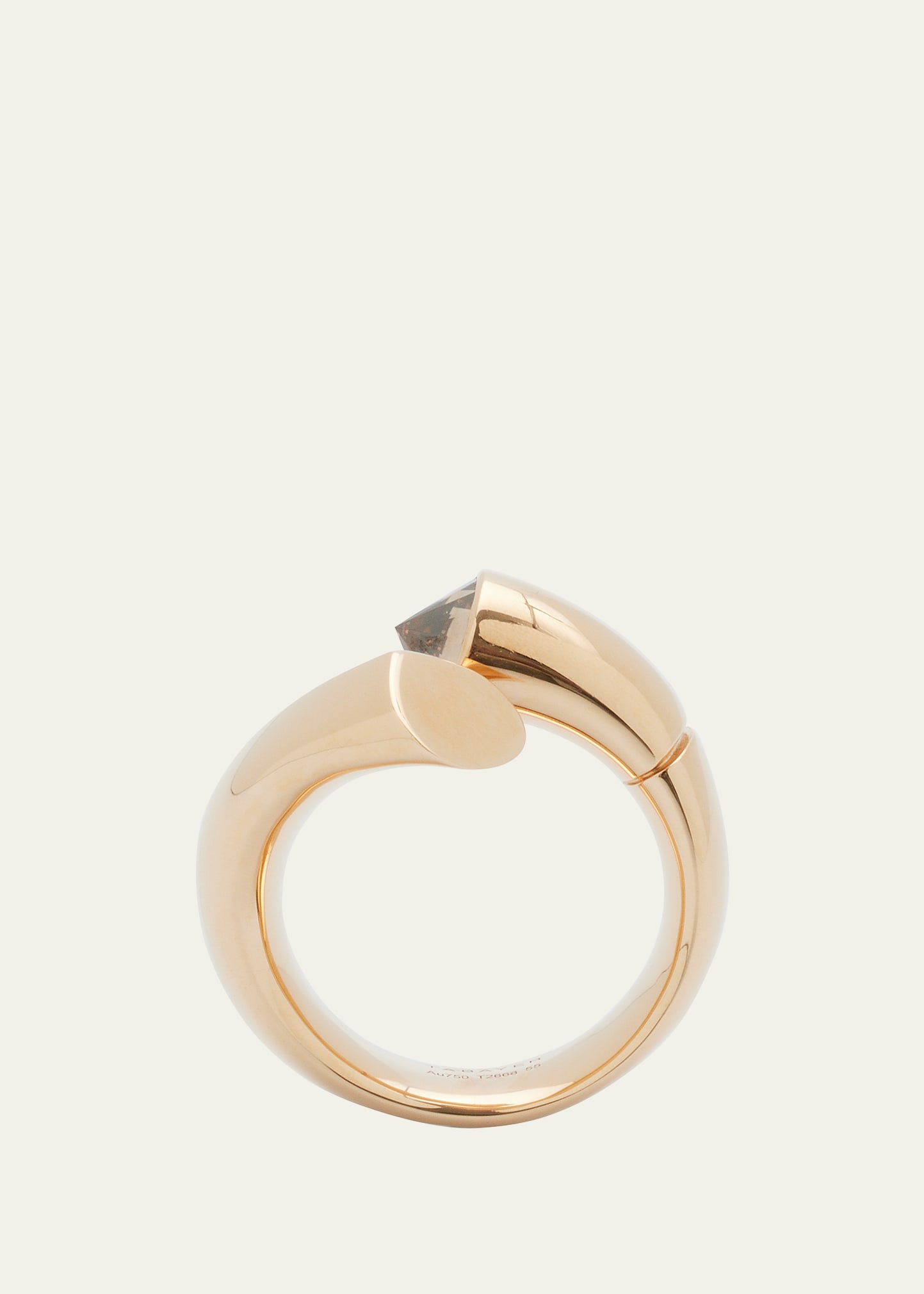 18k Fairmined Rose Gold Large Oera Ring with Diamond, Size 55