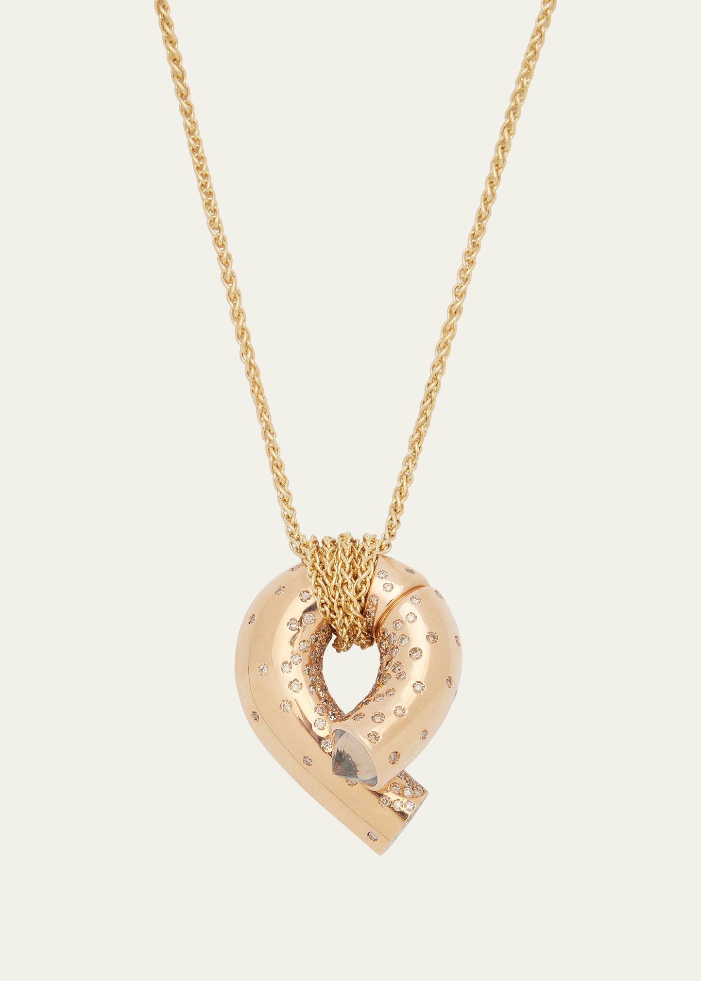 Tabayer 18k Fairmined Rose Gold Oera Pendant Necklace With Diamonds
