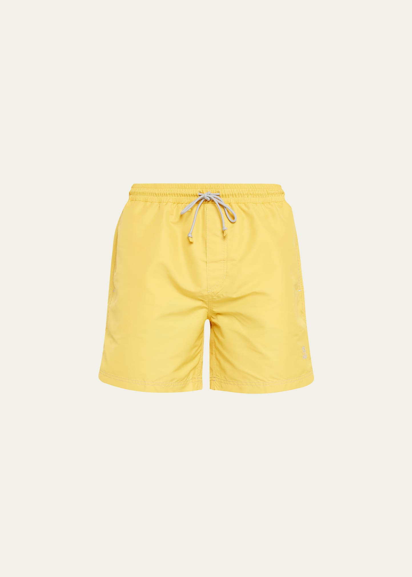 Brunello Cucinelli Long-length Logo-embroidered Swim Shorts In Yellow