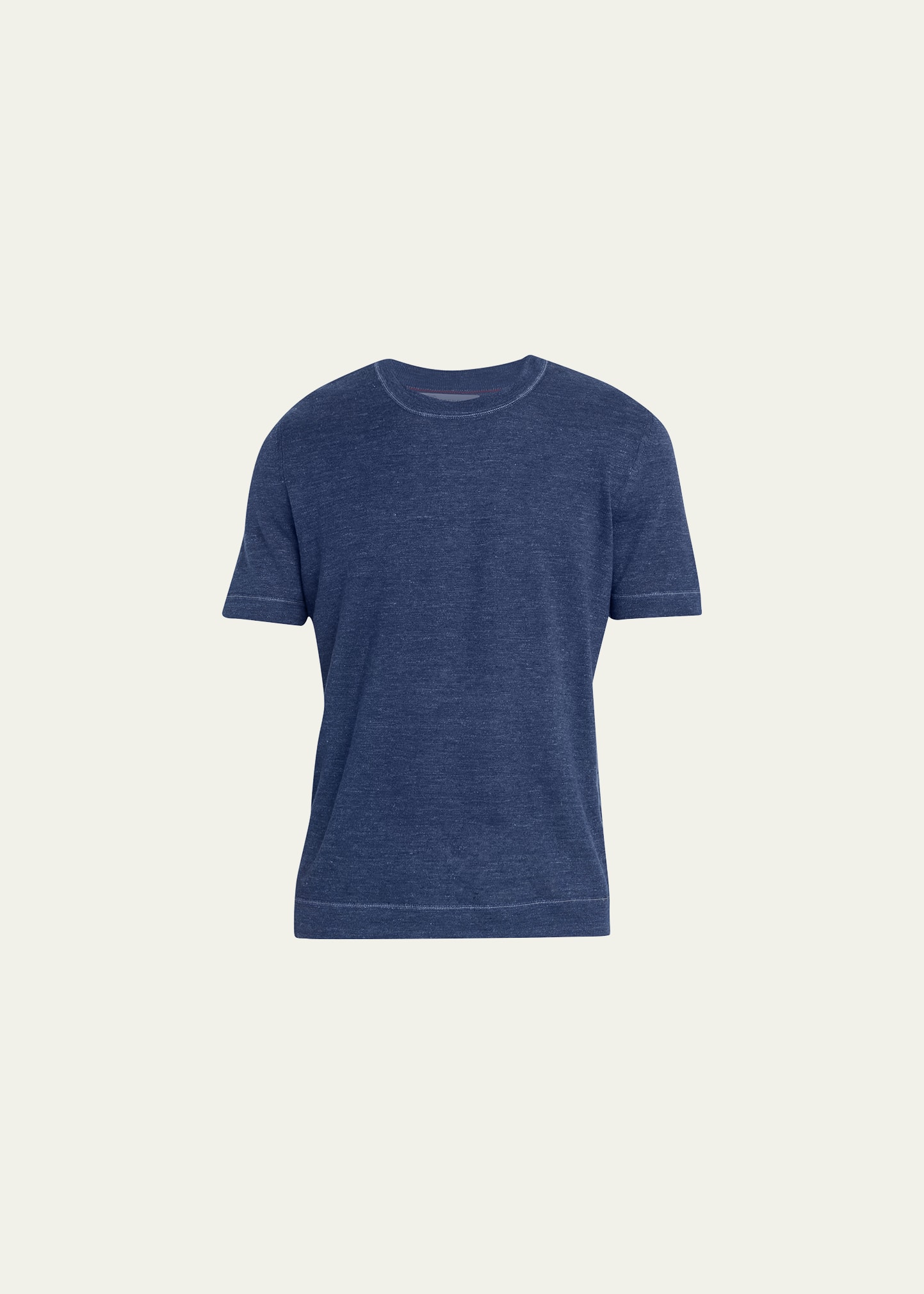 Brunello Cucinelli Men's Cotton-linen Crewneck T-shirt In Cq607 Dark Blue