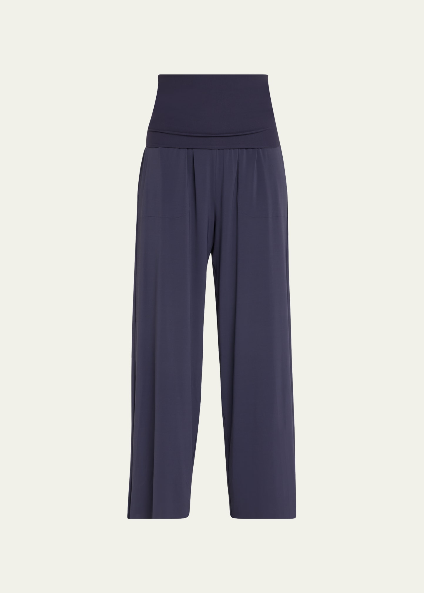 Shop Eres Dao Wide-leg Jersey Pants In Bain De Minuit