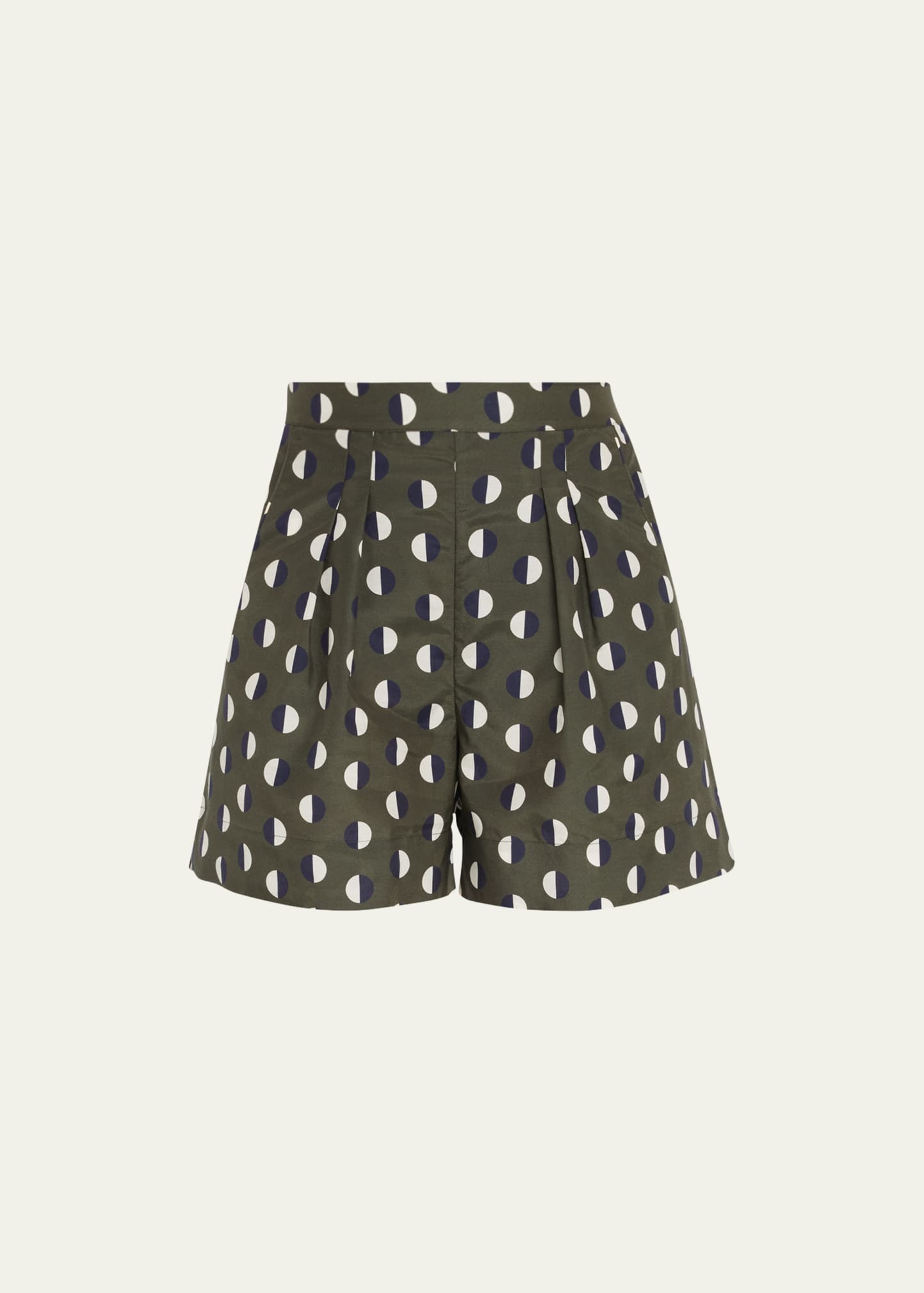 Eres Mercure Pleated Shorts In Lune Olive Noire