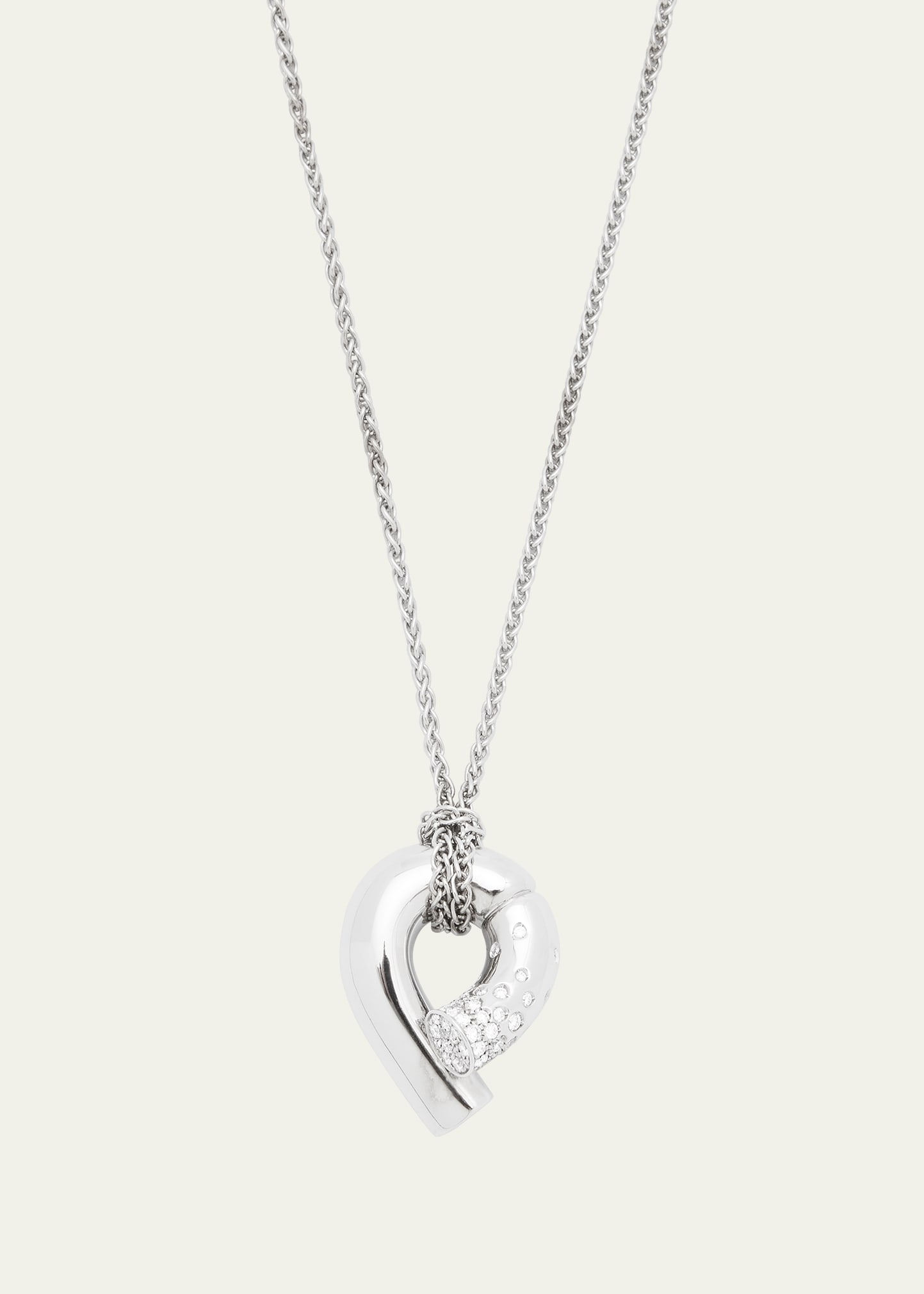18k Fairmined White Gold Oera Pendant Necklace with Diamonds