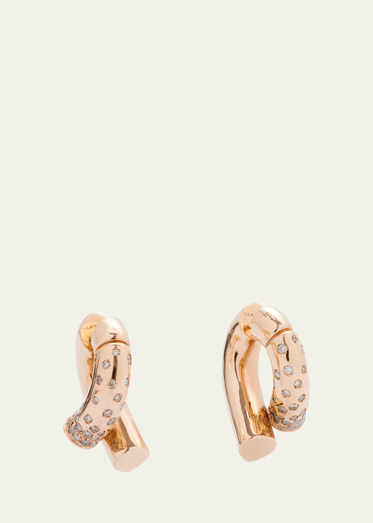 18k Fairmined Rose Gold Oera Hoop Earring with Diamonds, Single