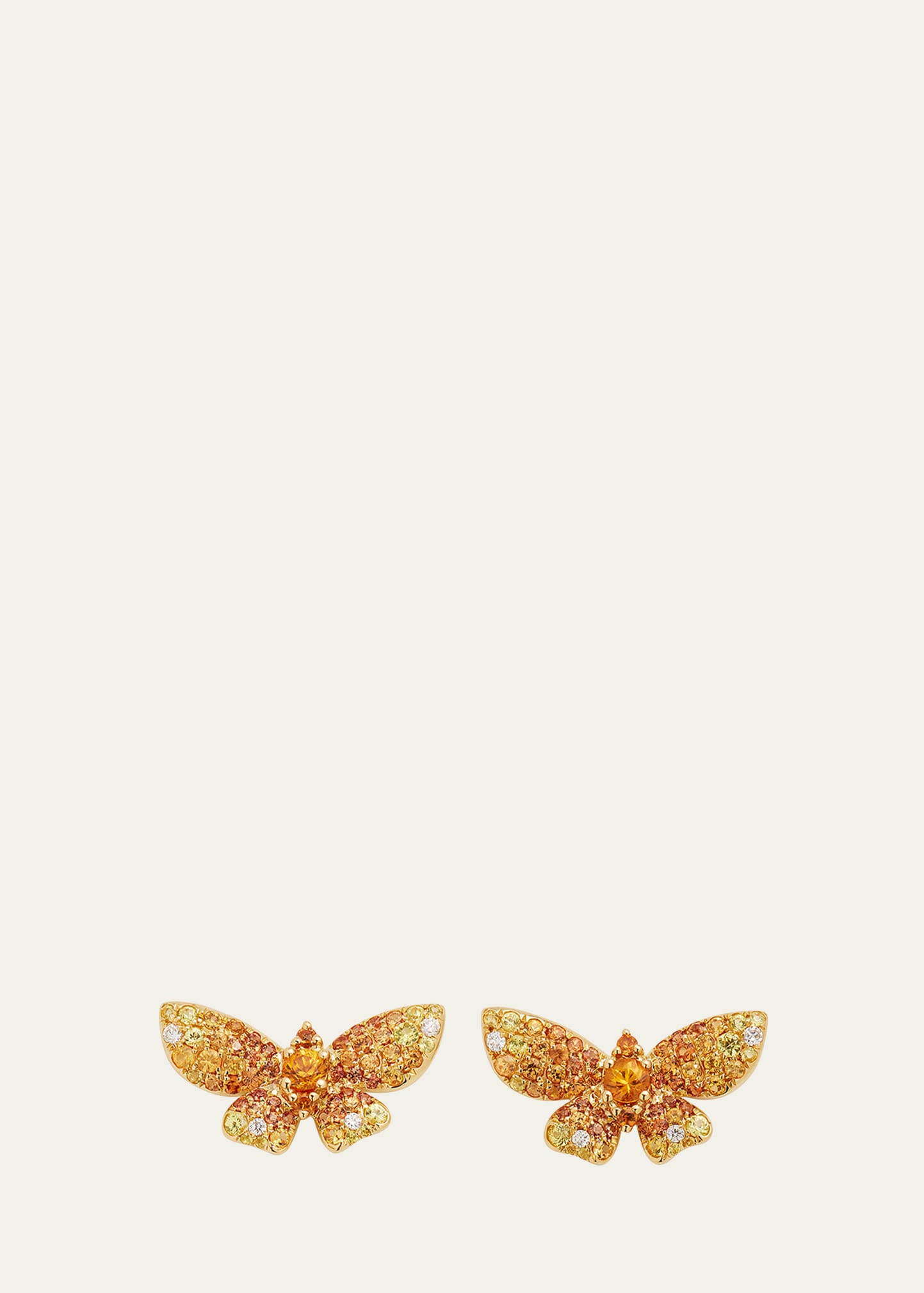 Yellow Gold Yellow Sapphire and White Diamond Earrings from The Butterfly Collection