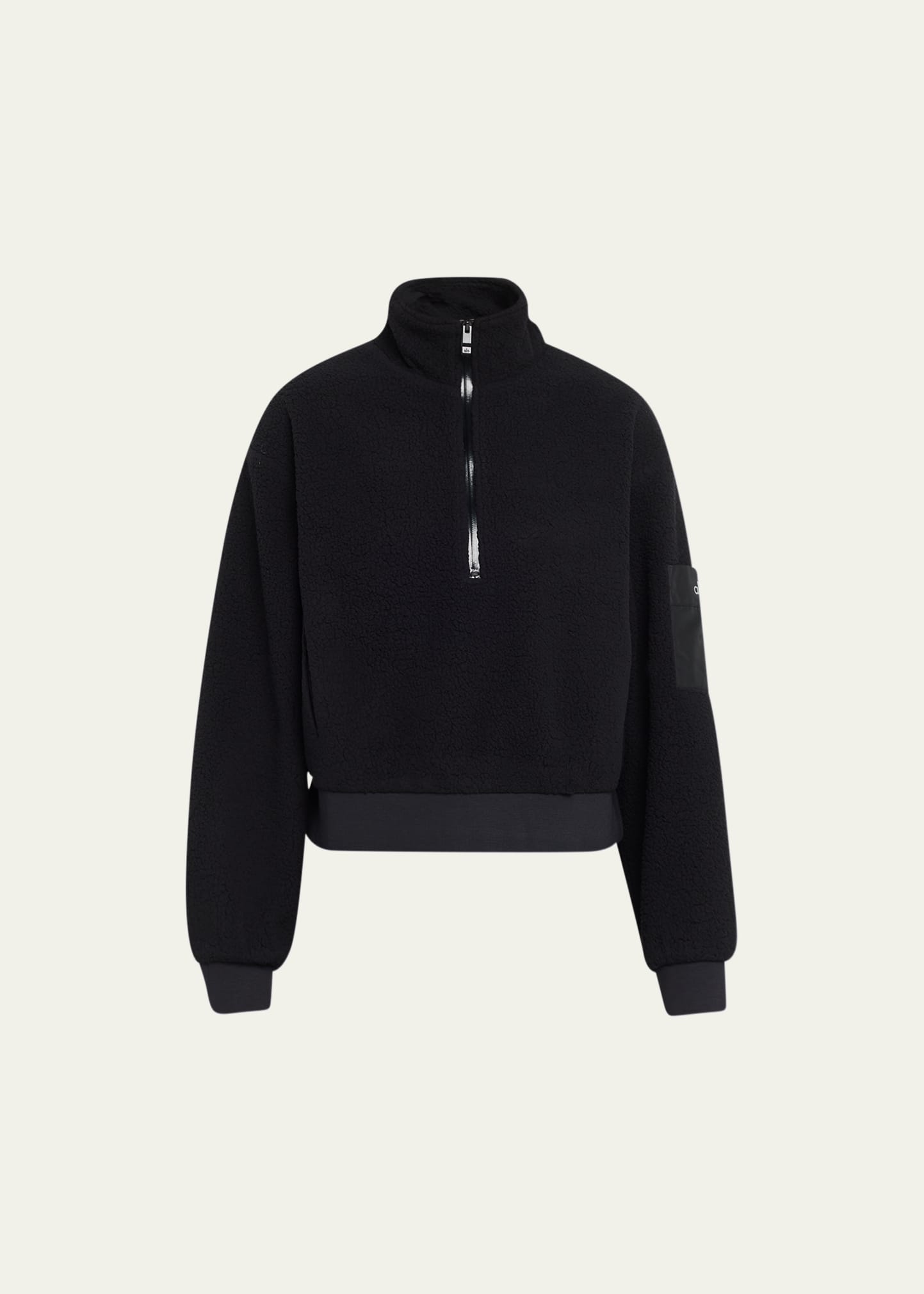Shop Alo Yoga Micro Sherpa Solstice Pullover In Black