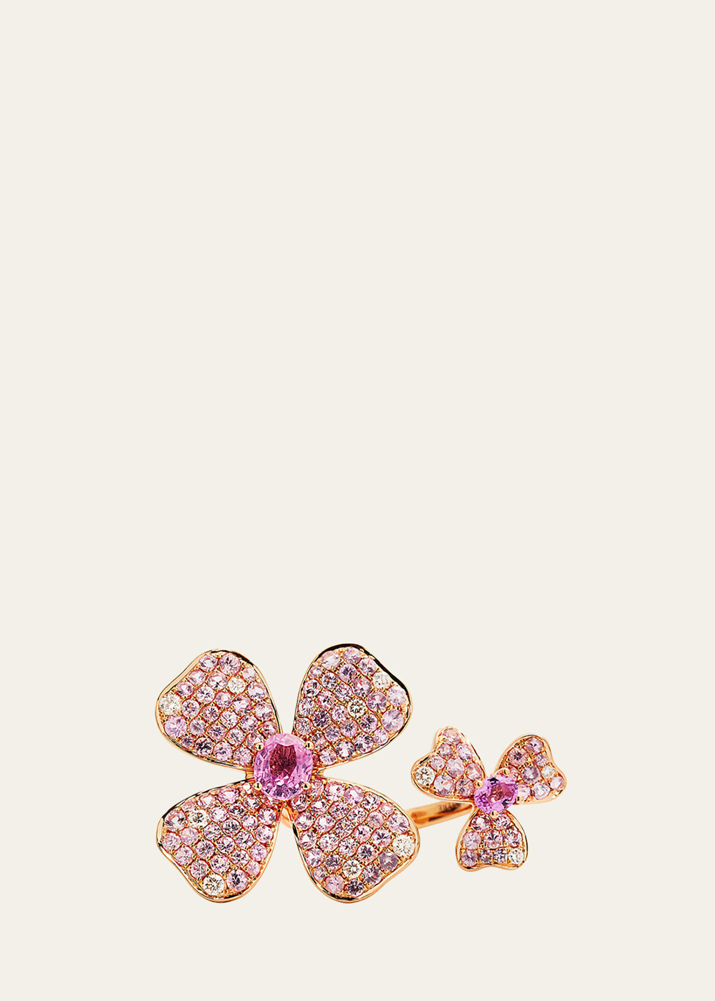Rose Gold Pink Sapphire Ring from The Flower Collection