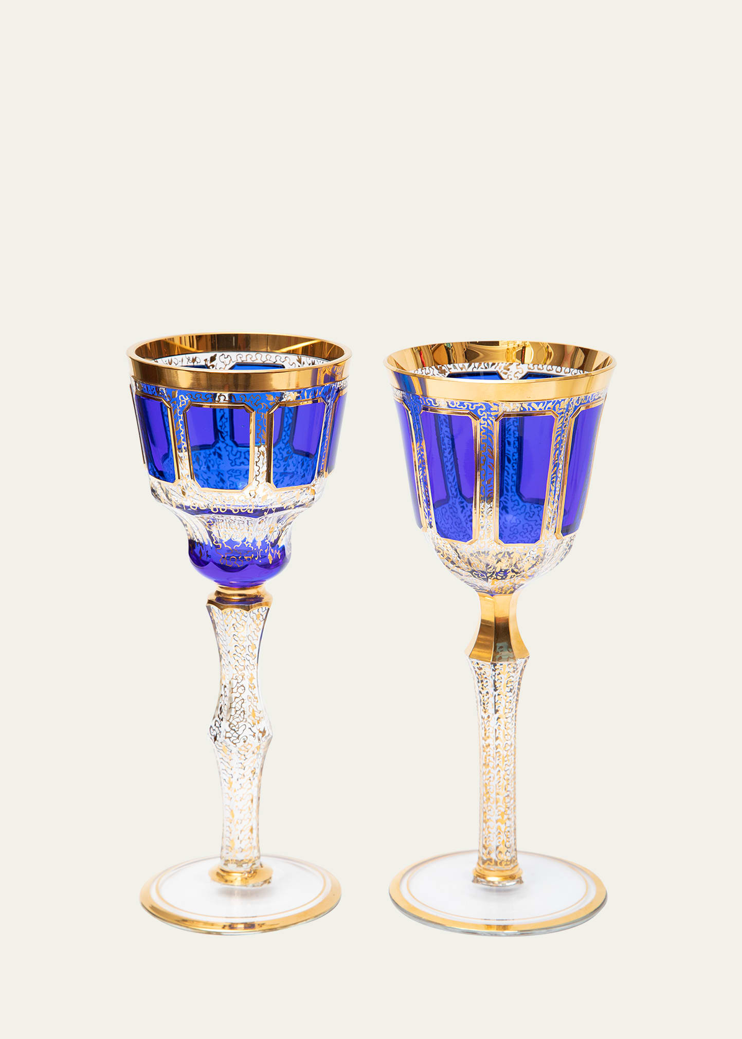 19th-Century Gilded Goblets, Set of 16