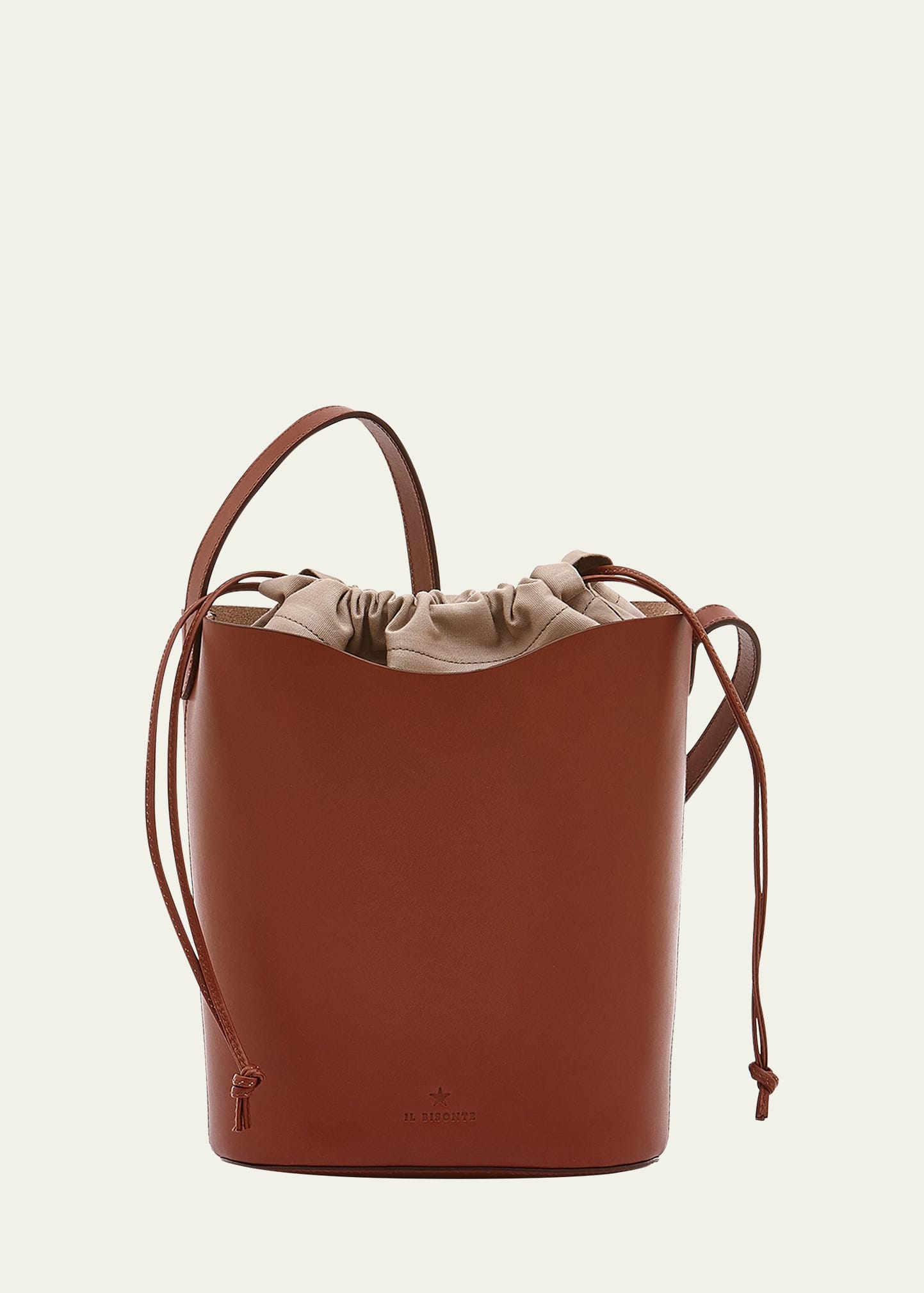 Roseto Vacchetta Leather Bucket Bag