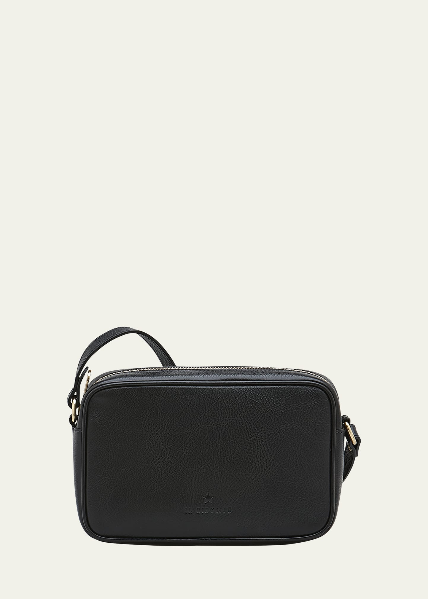 Shop Il Bisonte Oliveta Vacchetta Leather Camera Crossbody Bag In Black