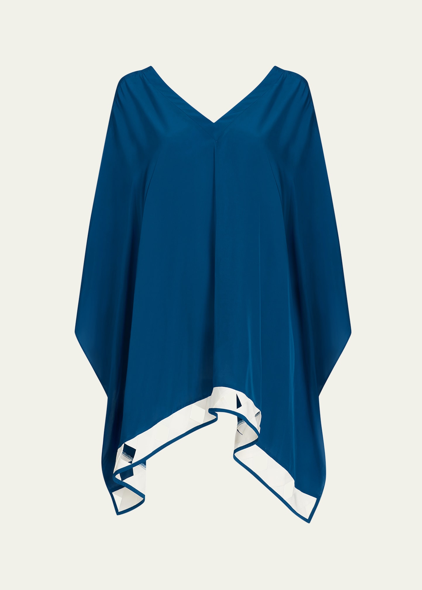Valimare Tulum Poncho Coverup In Mineral Blue/grey