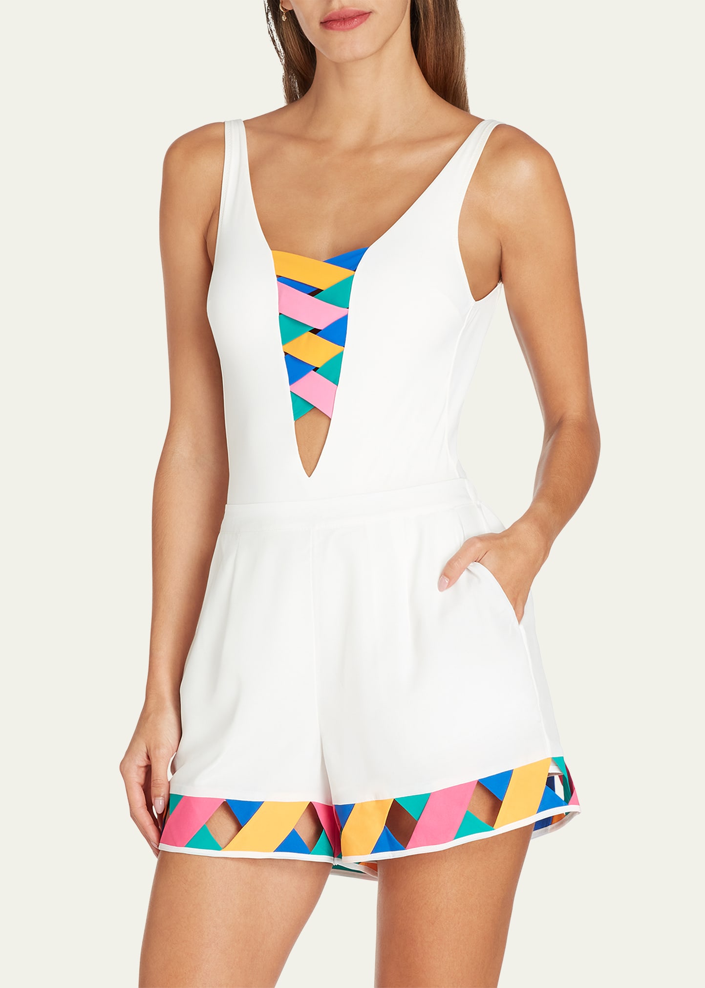 Valimare St Martin Bandage One-piece Swimsuit In Off White