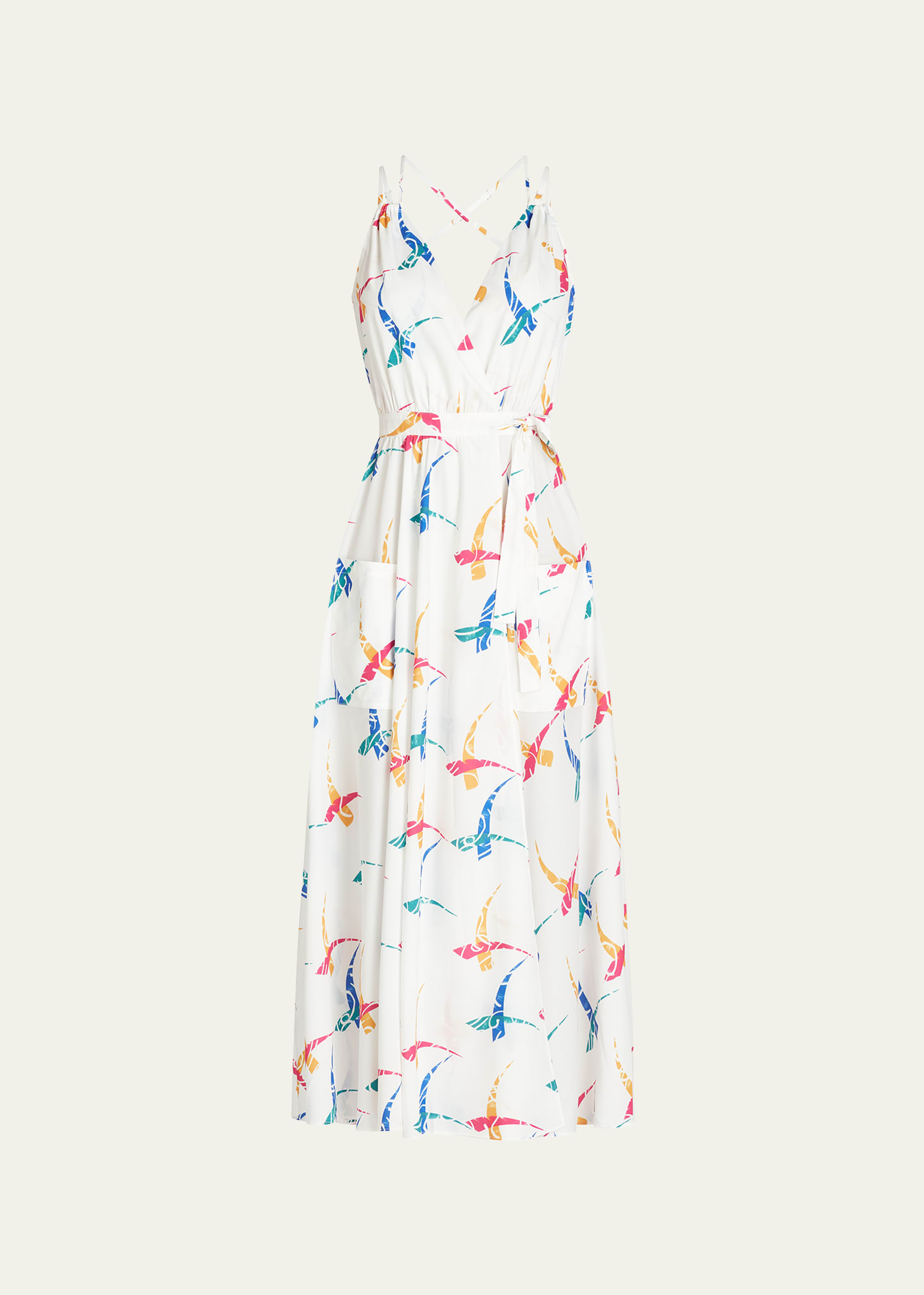 Shop Valimare Amelia Wrap Maxi Dress In White Print