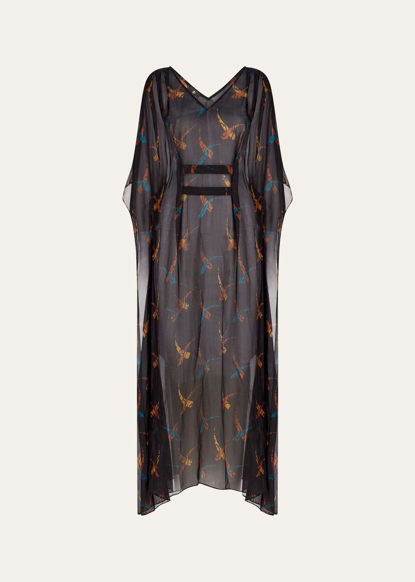 Valimare Women's Florence Abstract Silk-blend Cover-up Maxi Dress In Black Print