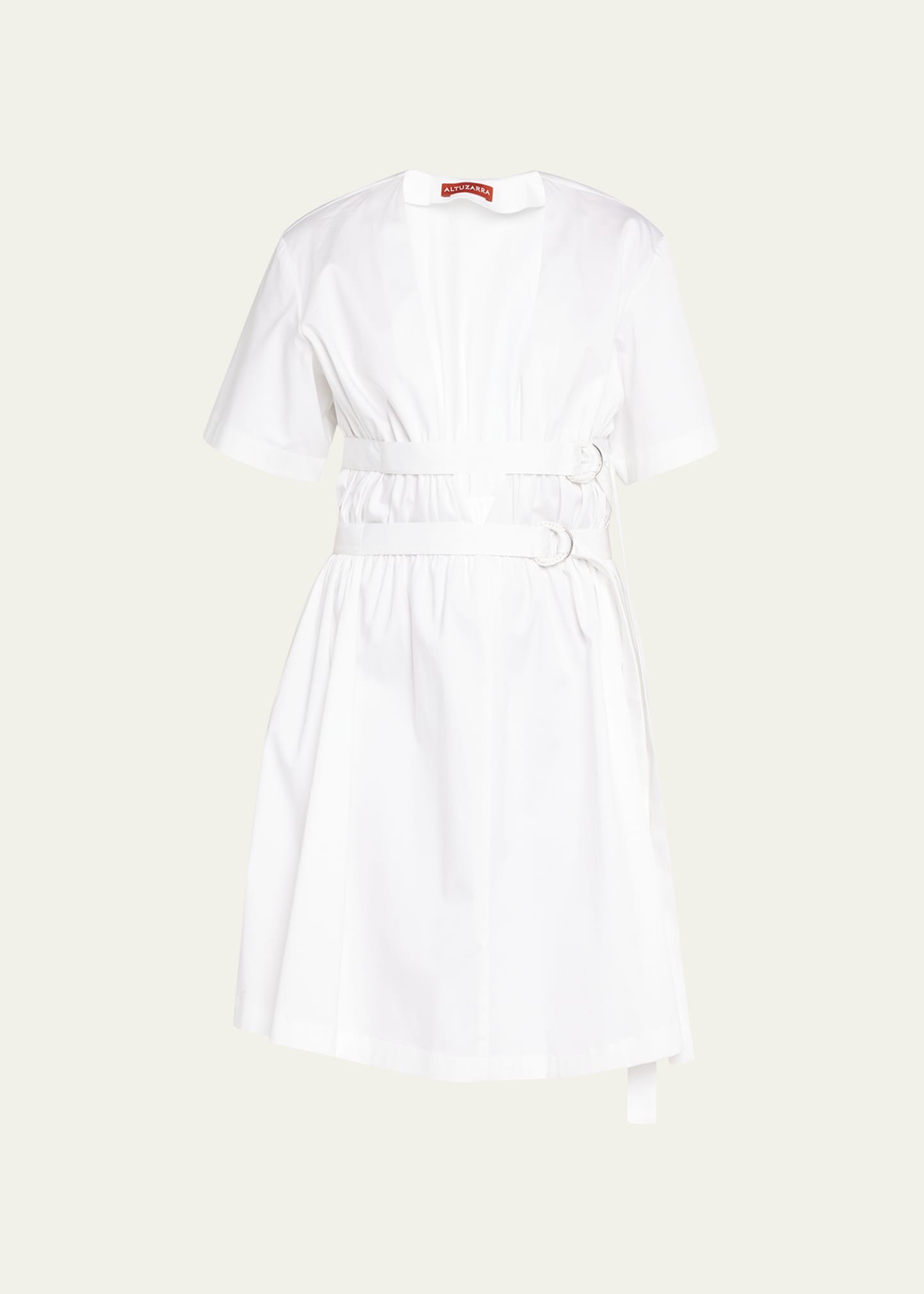 Altuzarra Malik Strapped Fit-and-flare Mini Dress In Optic White