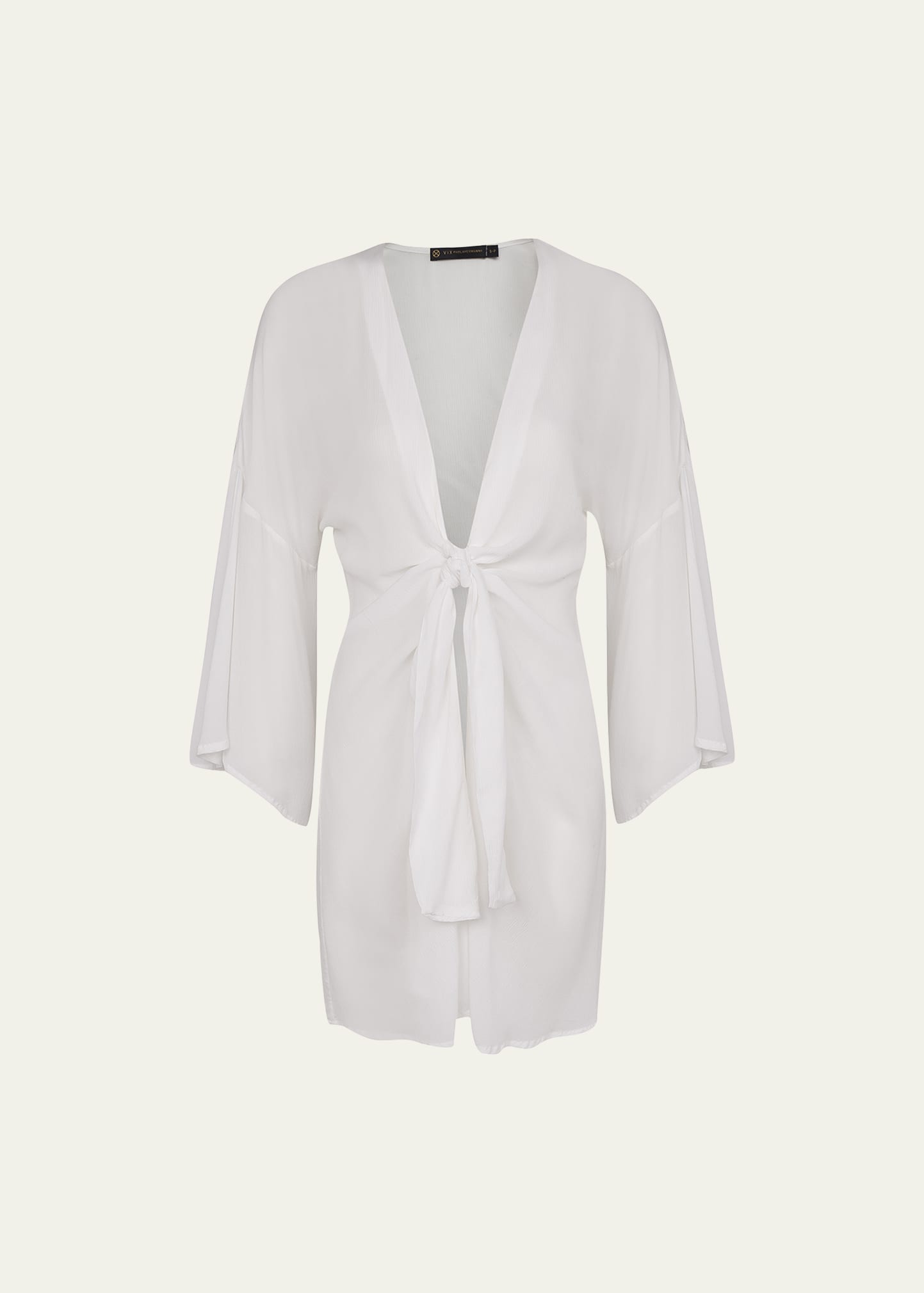 Vix Solid Perola Knot Short Coverup In Off White